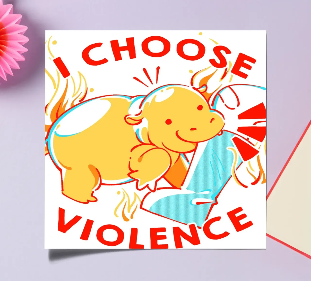 Ich wähle Gewalt Moo Deng Stickerbogen von Tobe Fonseca