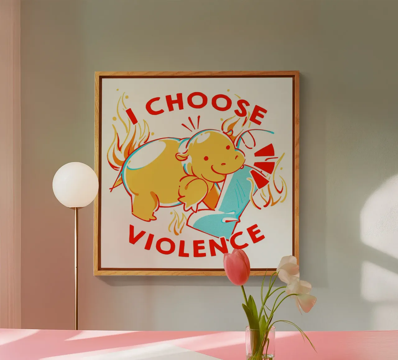 Scelgo la violenza Moo Deng plexiglass da Tobe Fonseca