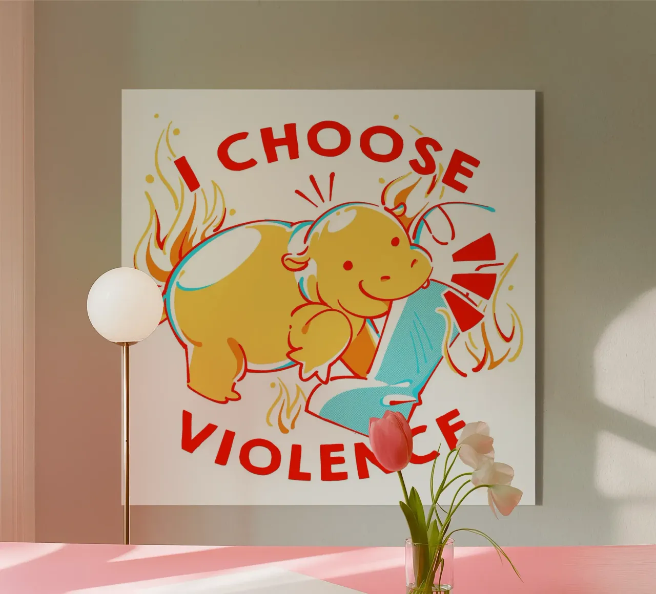 Scelgo la violenza Moo Deng plexiglass da Tobe Fonseca