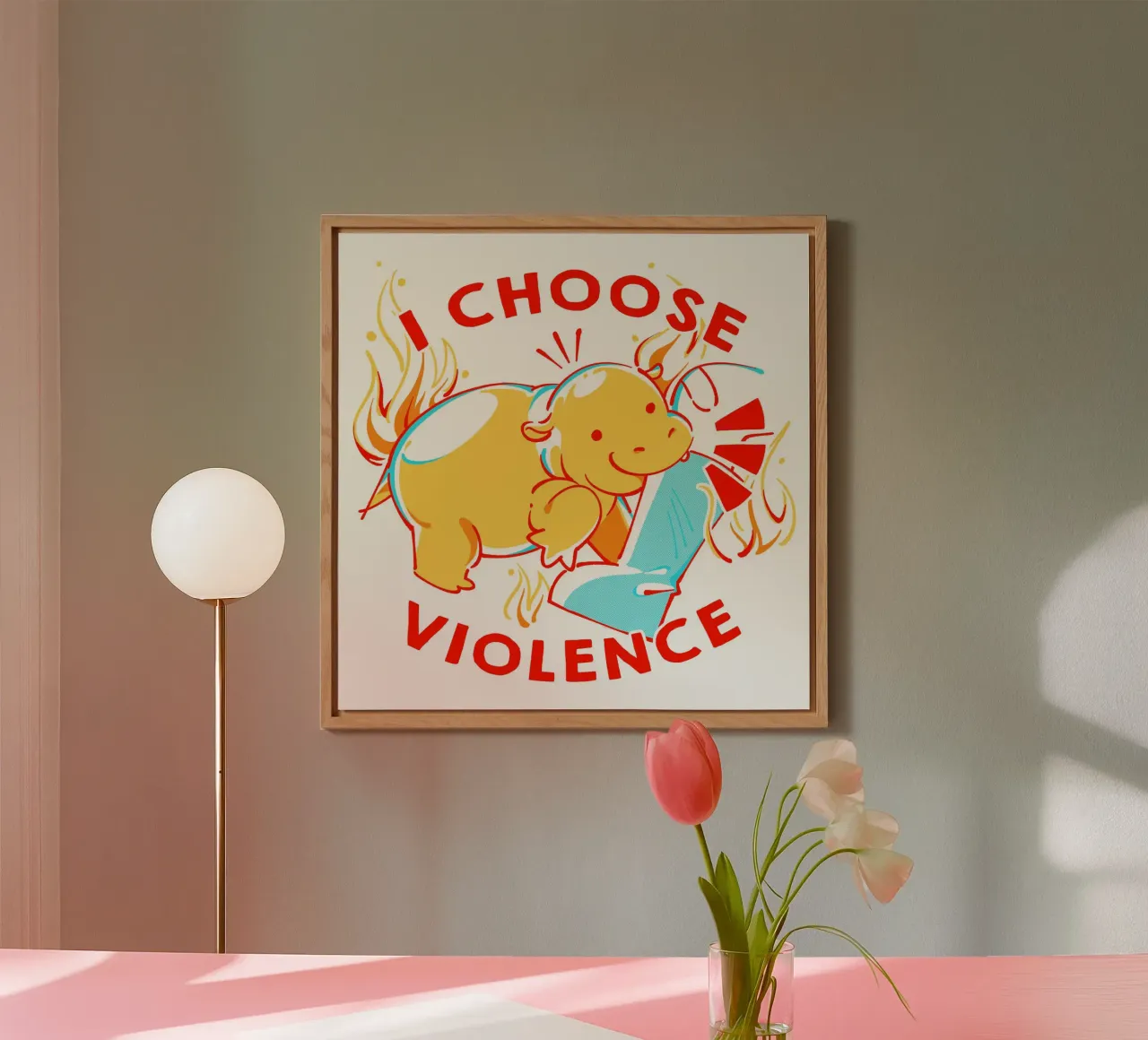 Scelgo la violenza Moo Deng alluminio dibond da Tobe Fonseca