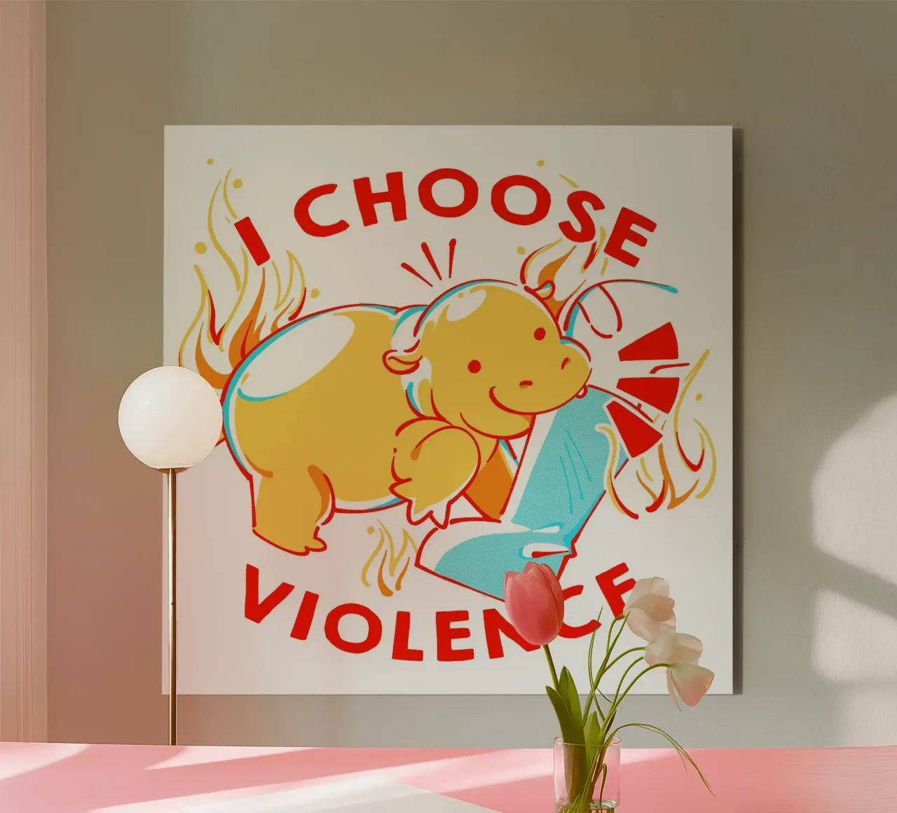 Scelgo la violenza Moo Deng alluminio dibond da Tobe Fonseca
