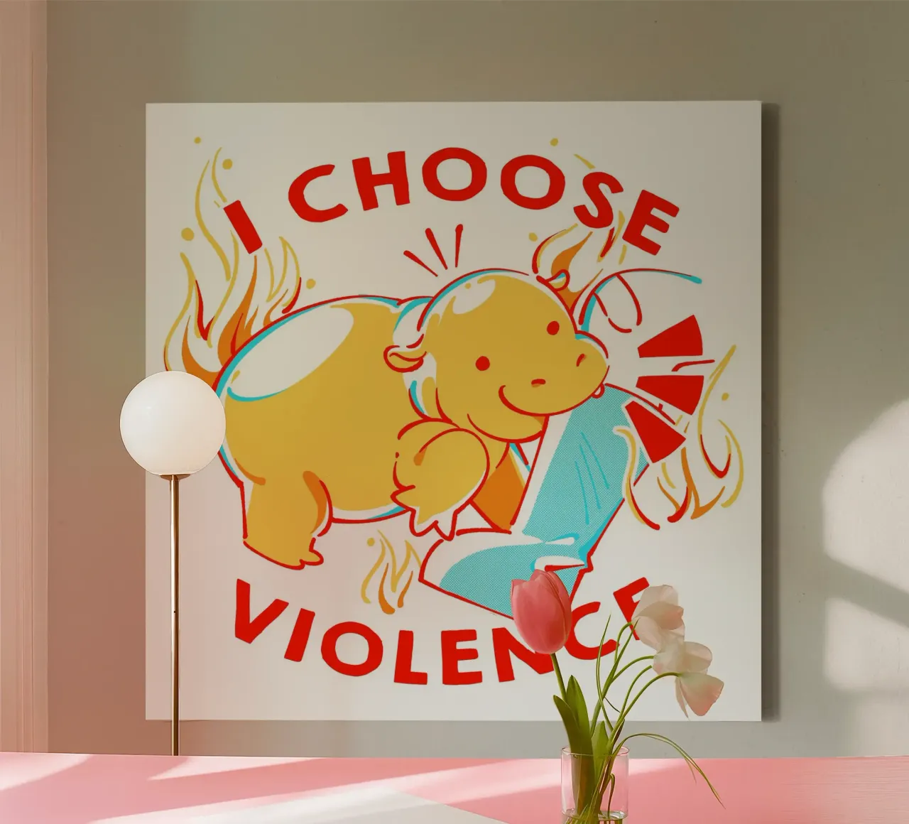 Scelgo la violenza Moo Deng tela da Tobe Fonseca