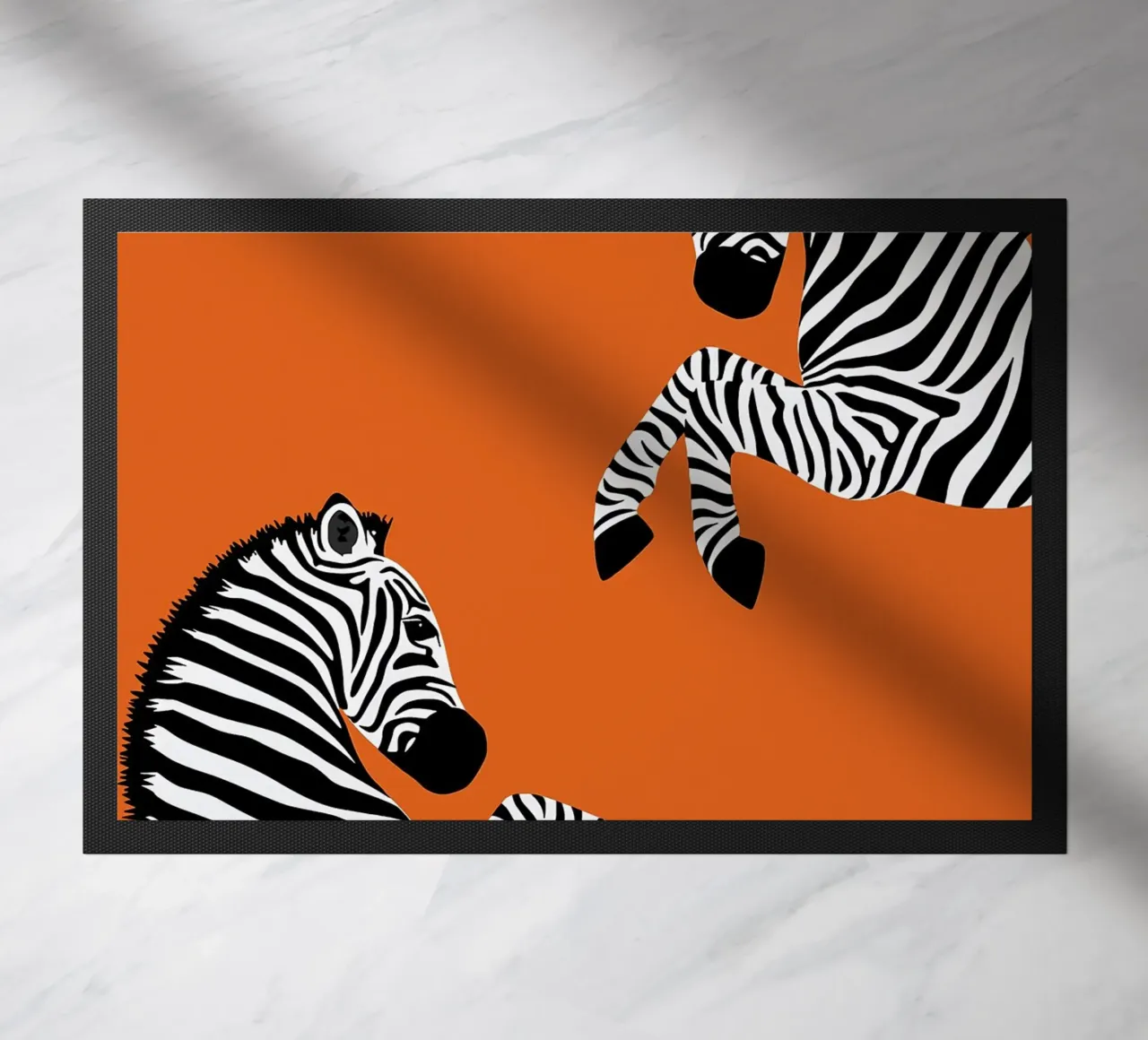 Arte animale Zebra arancione zerbino da Danielle Murray
