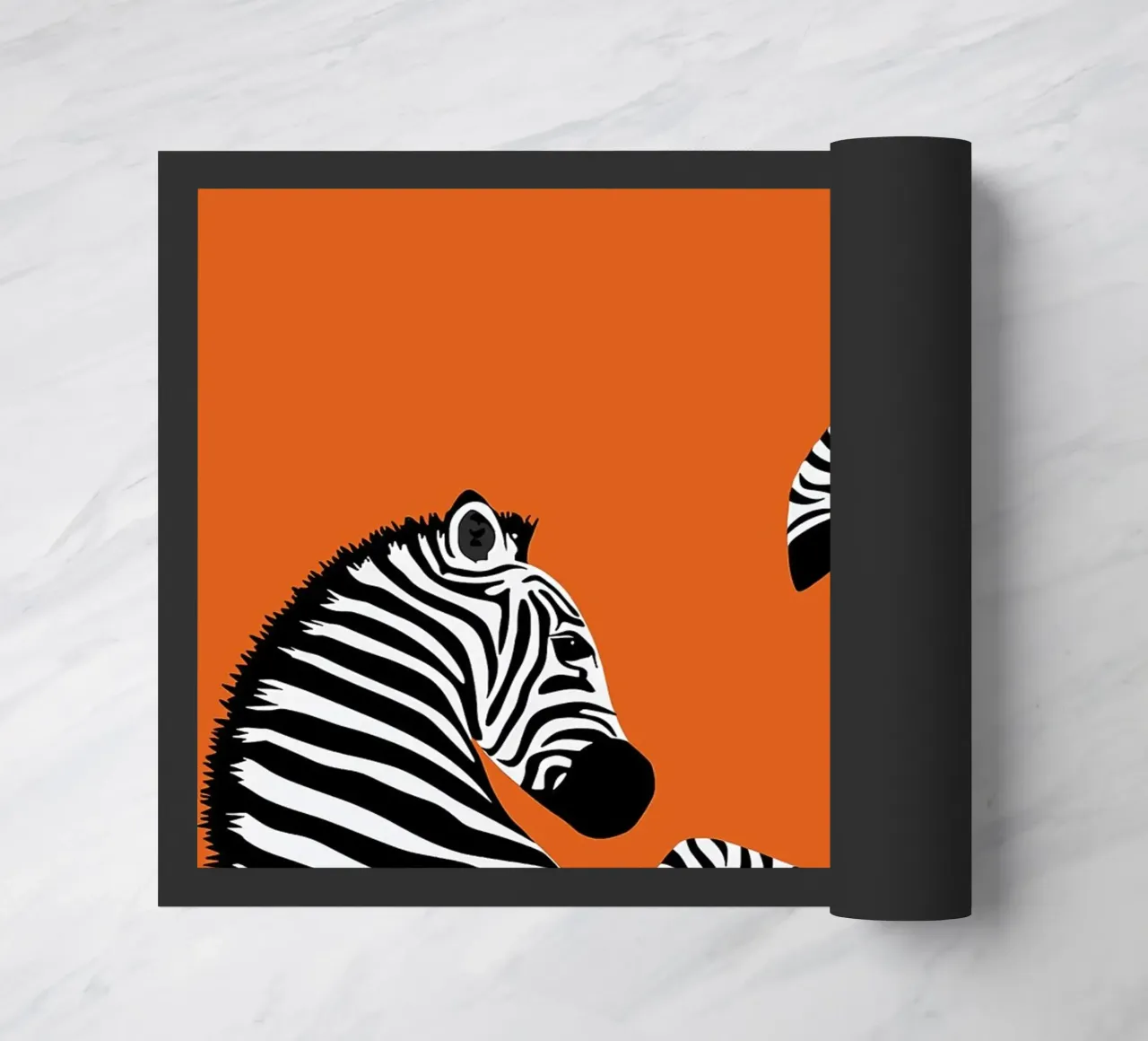 Arte animale Zebra arancione zerbino da Danielle Murray