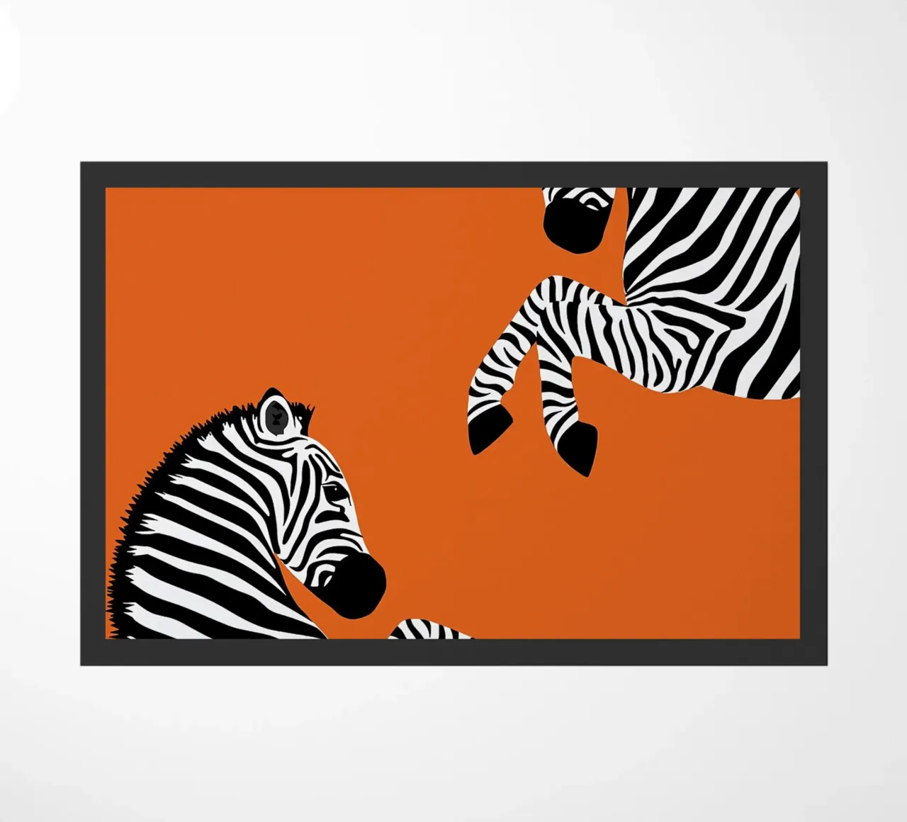Arte animale Zebra arancione zerbino da Danielle Murray