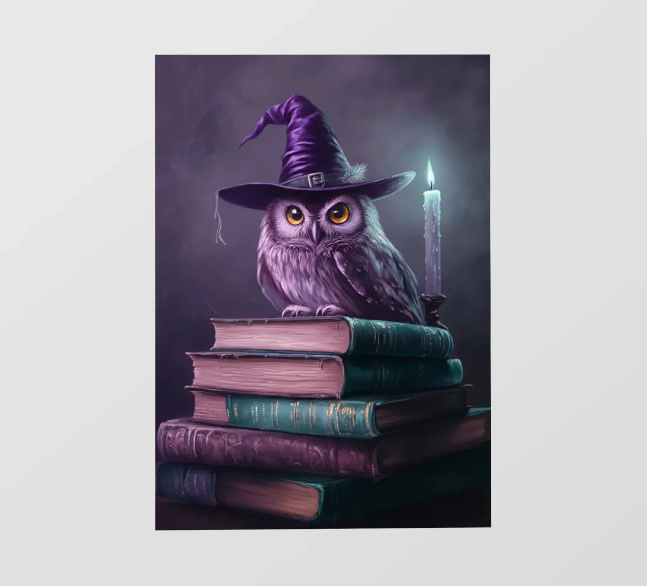 disegno di gufo e libro telo in pvc da edelweiz