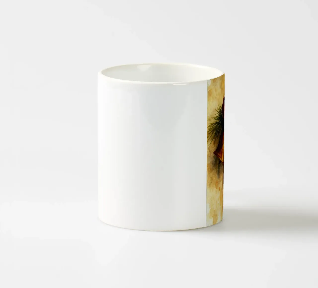 dipinto natalizio con campana in ottone tazza in ceramica da aztera