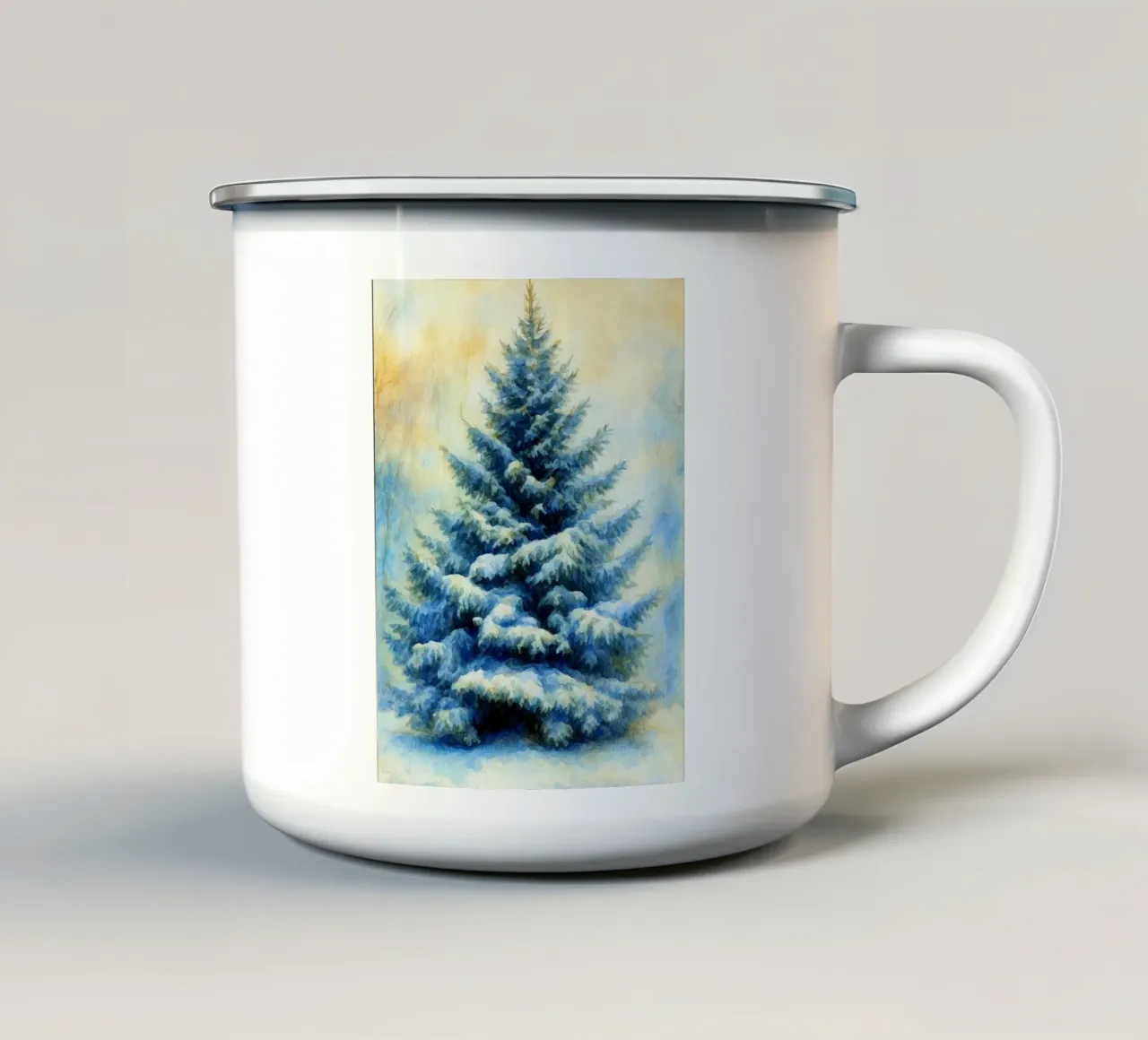 pittura dell'albero di Natale tazza in smalto da aztera