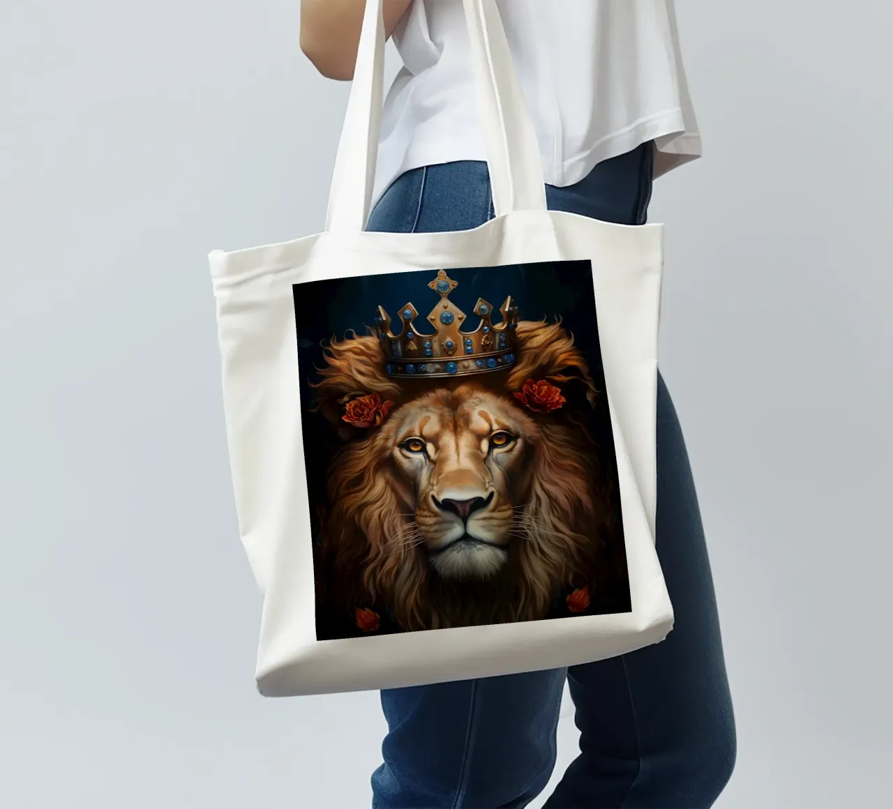 Leeuwenkoning kroon jute draagtas van Mateo