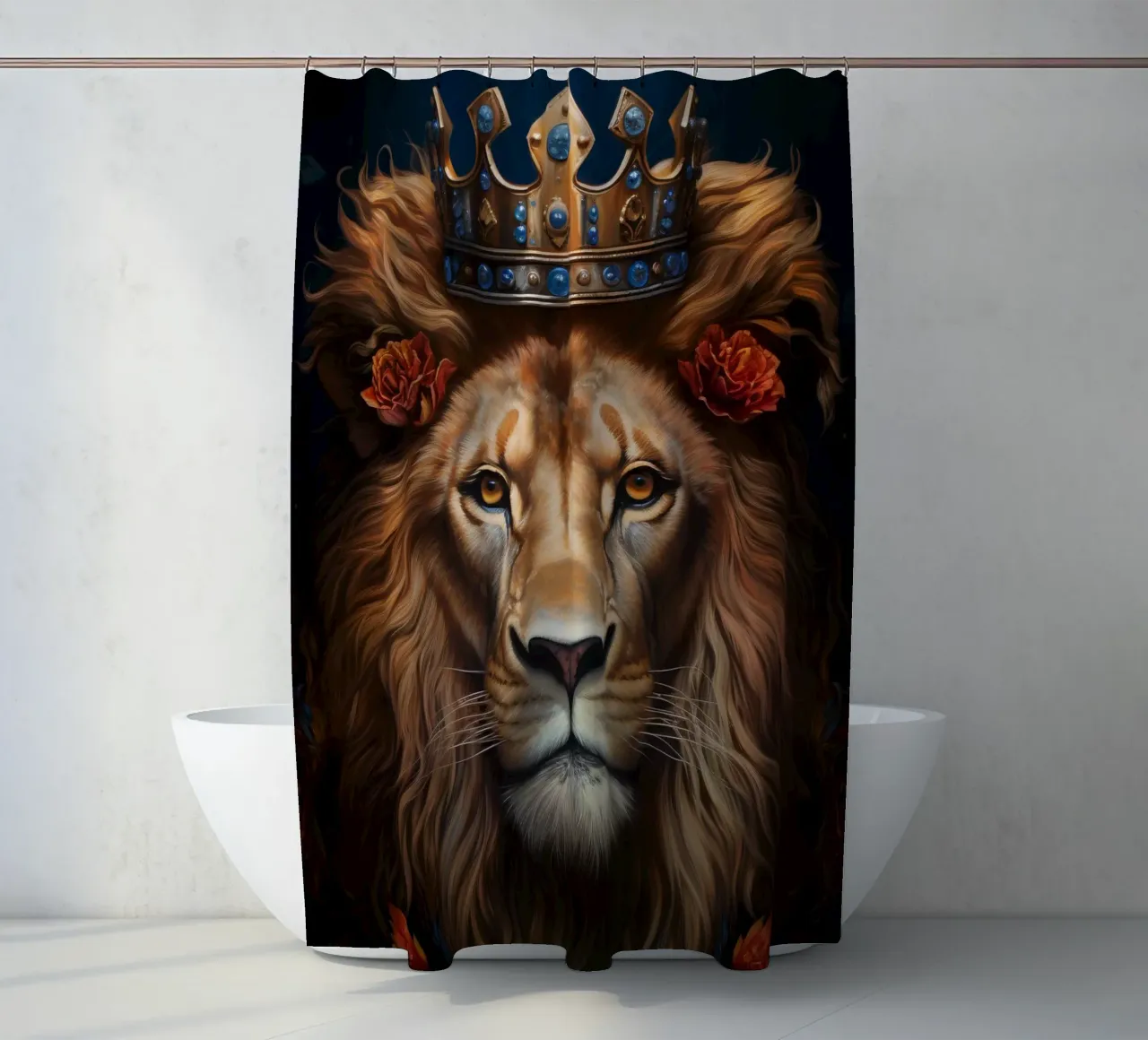Leeuwenkoning kroon douchegordijn van Mateo