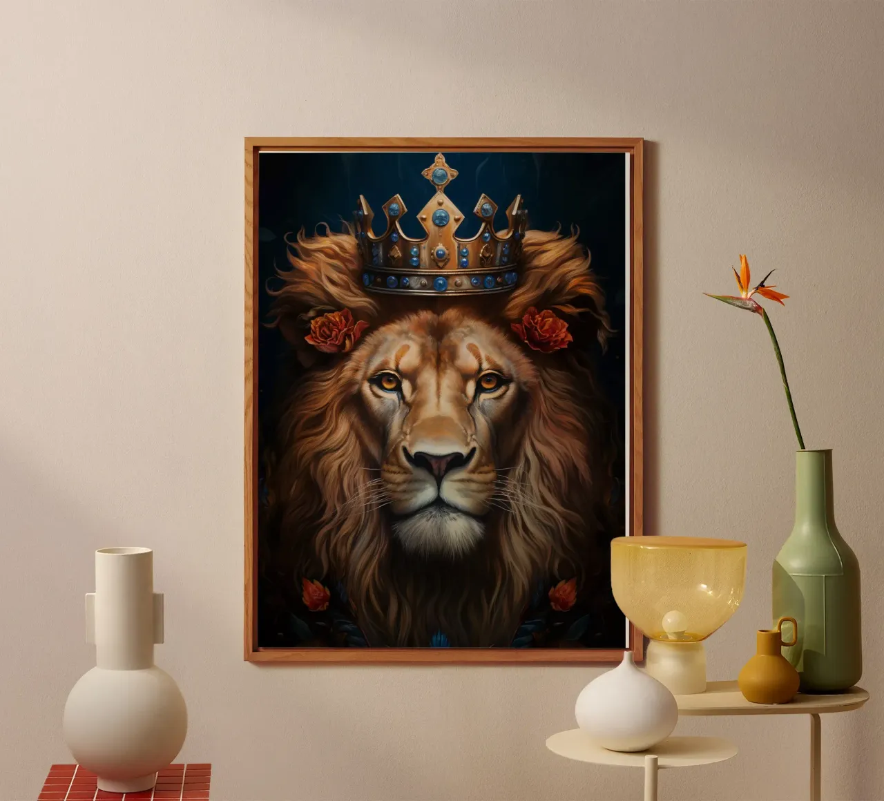 Leeuwenkoning kroon aluminium-dibond van Mateo