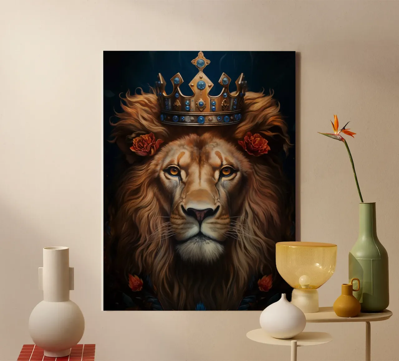 Leeuwenkoning kroon canvas van Mateo
