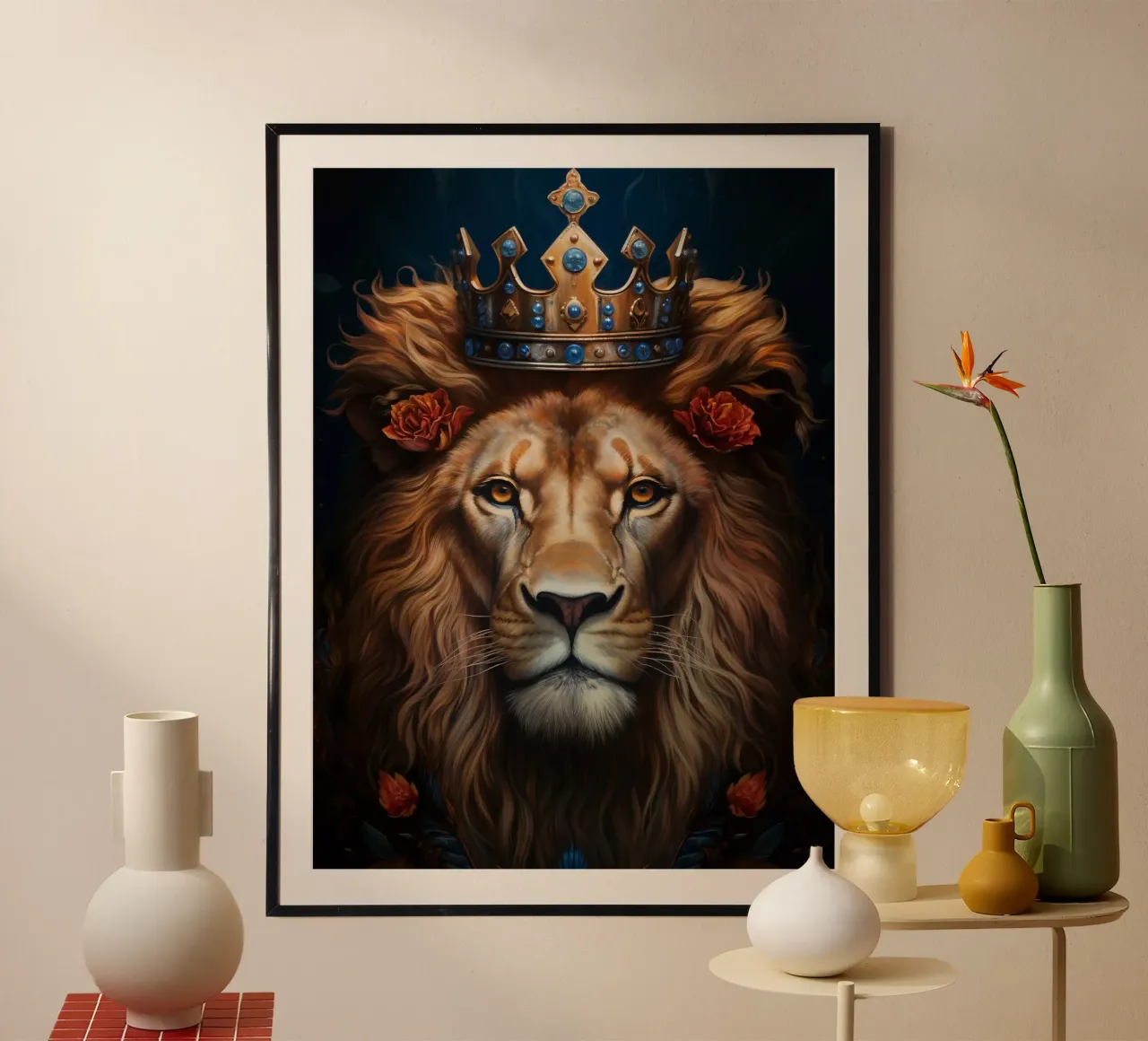 Leeuwenkoning kroon poster van Mateo