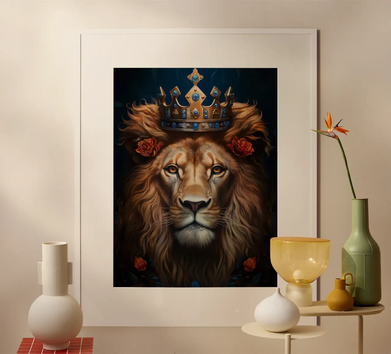 Leeuwenkoning kroon poster van Mateo
