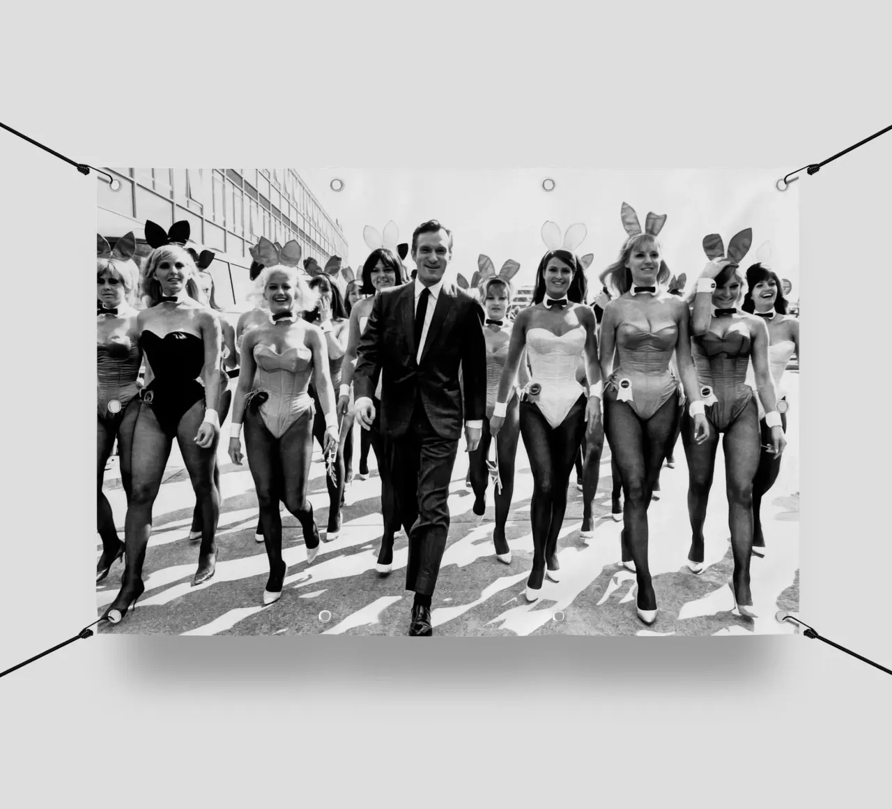 Hugh Hefner e le conigliette di Playboy (1966) telo in pvc da vintgeseyn