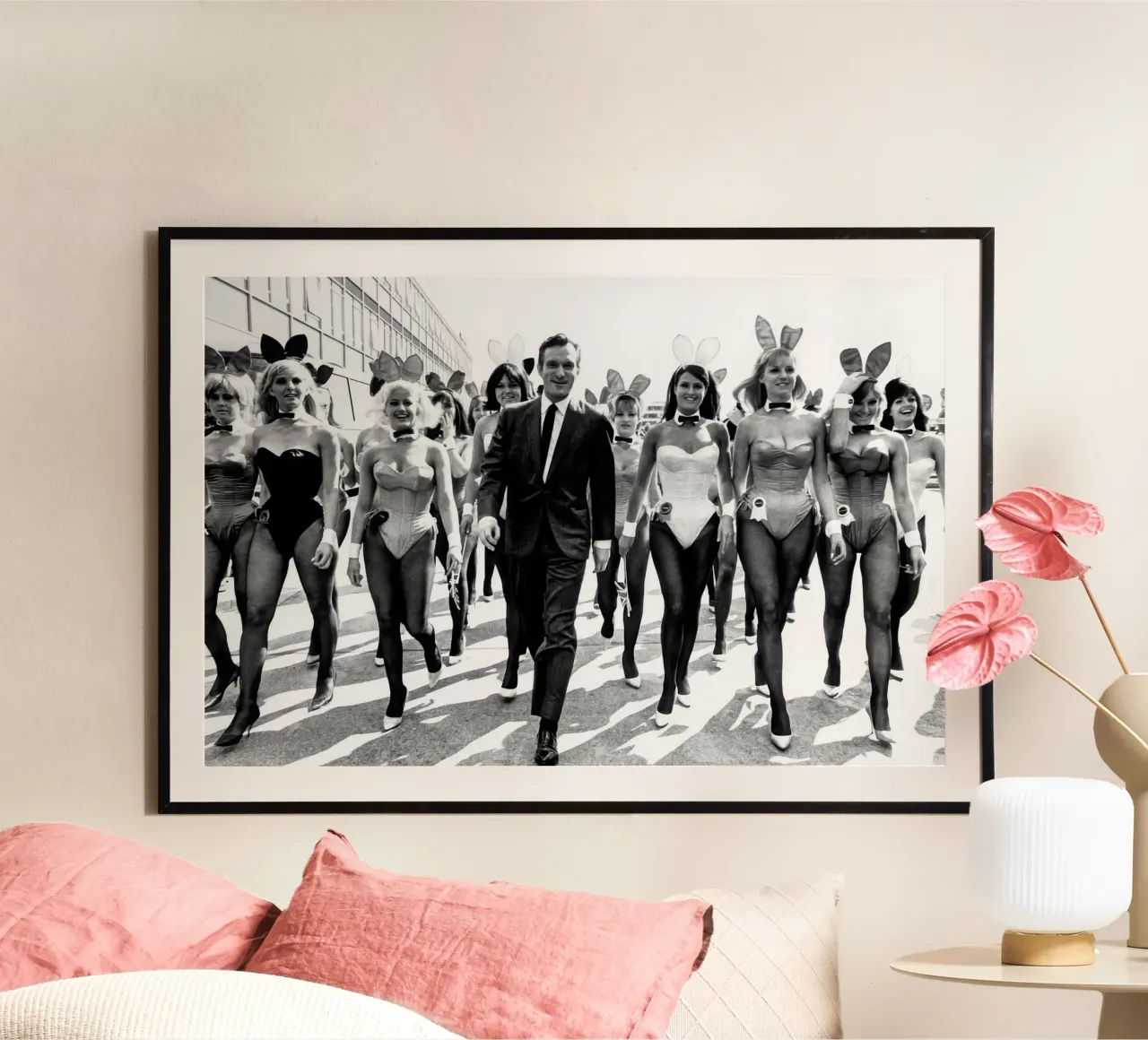 Hugh Hefner e le conigliette di Playboy (1966) carta hahnemühle da vintgeseyn