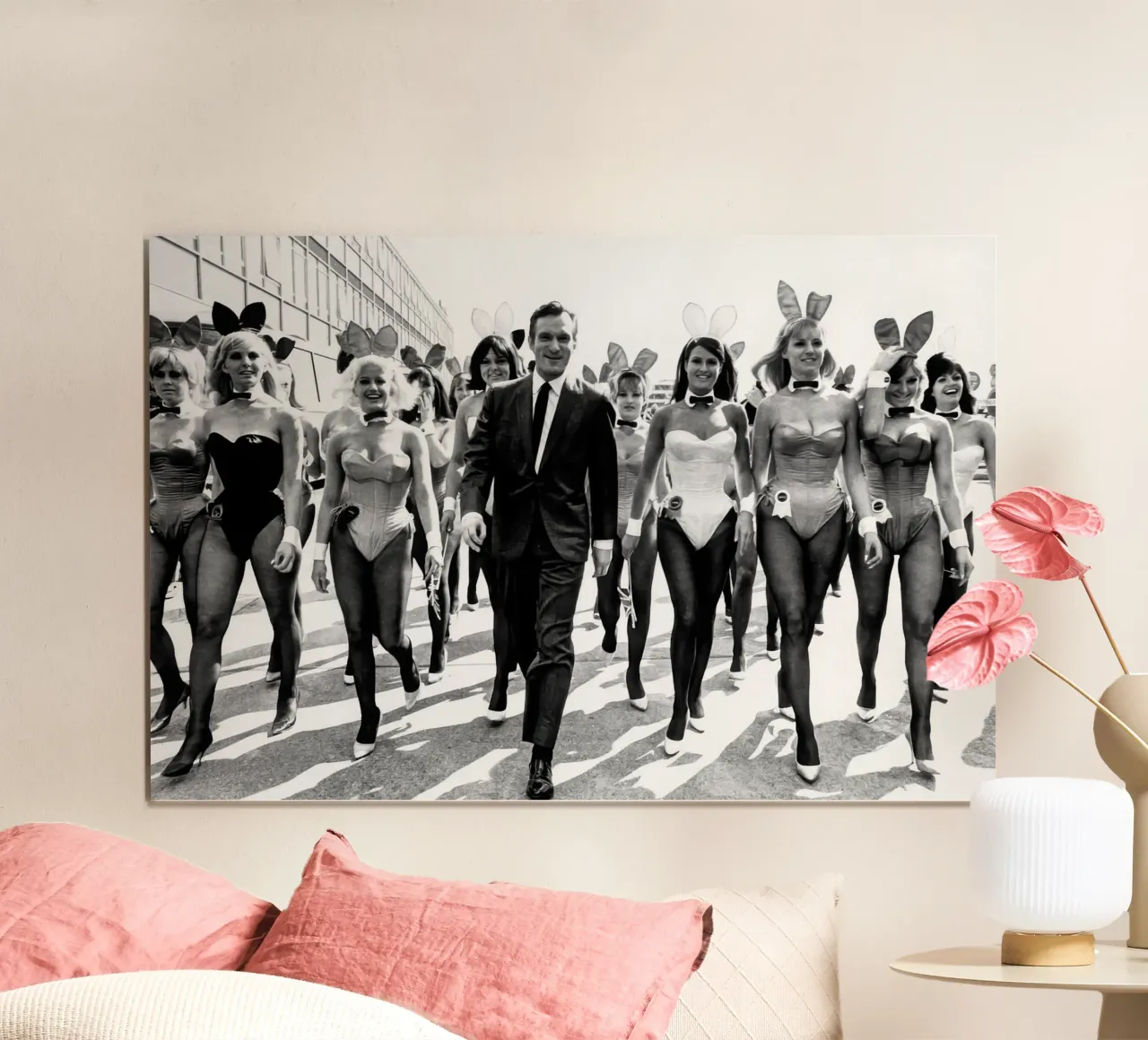 Hugh Hefner e le conigliette di Playboy (1966) carta hahnemühle da vintgeseyn