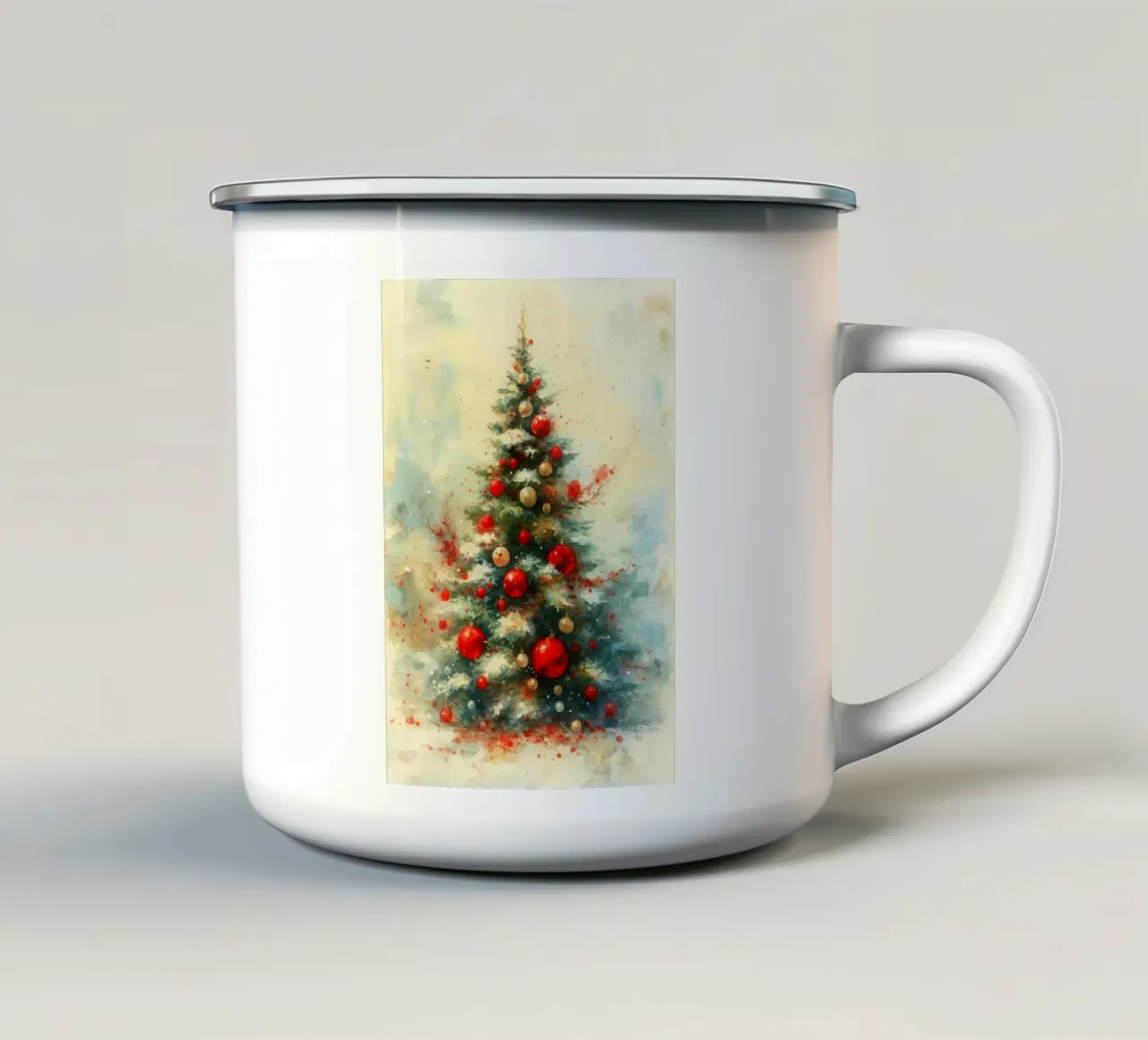 pittura di ornamenti per l'albero di Natale tazza in smalto da aztera