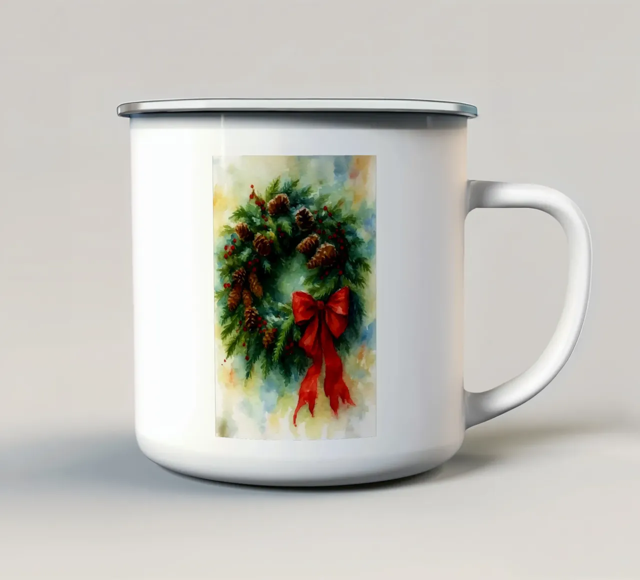 pittura di fiocchi di Natale tazza in smalto da aztera