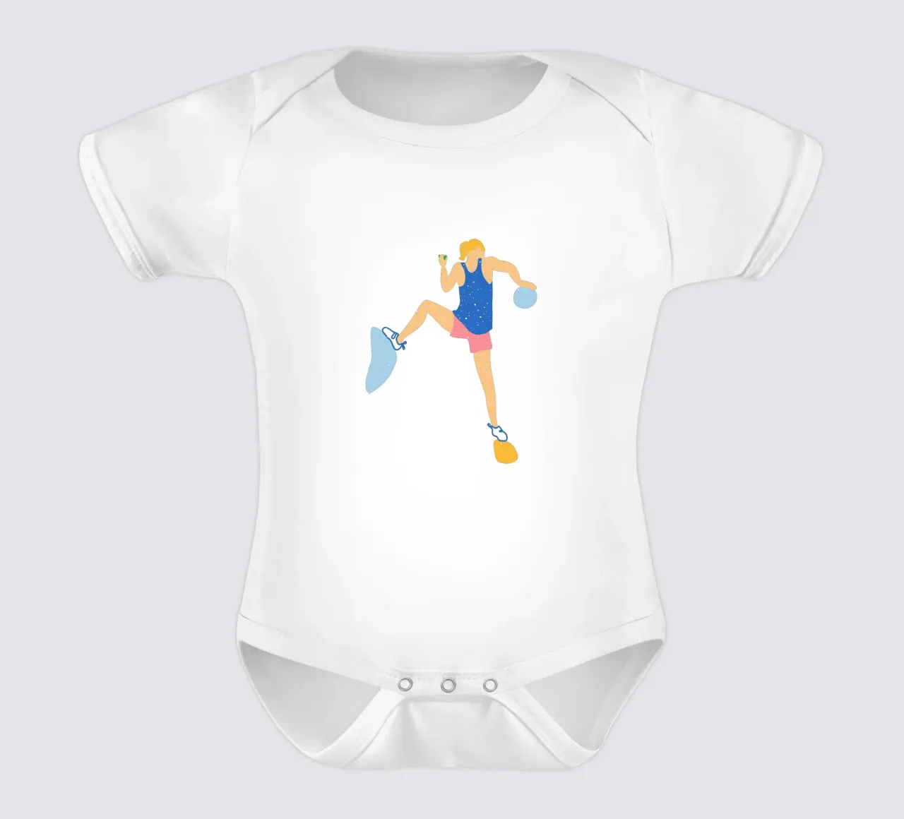 Kletterer an einer Boulderwand Kurzarm Babybody von justclimberthings