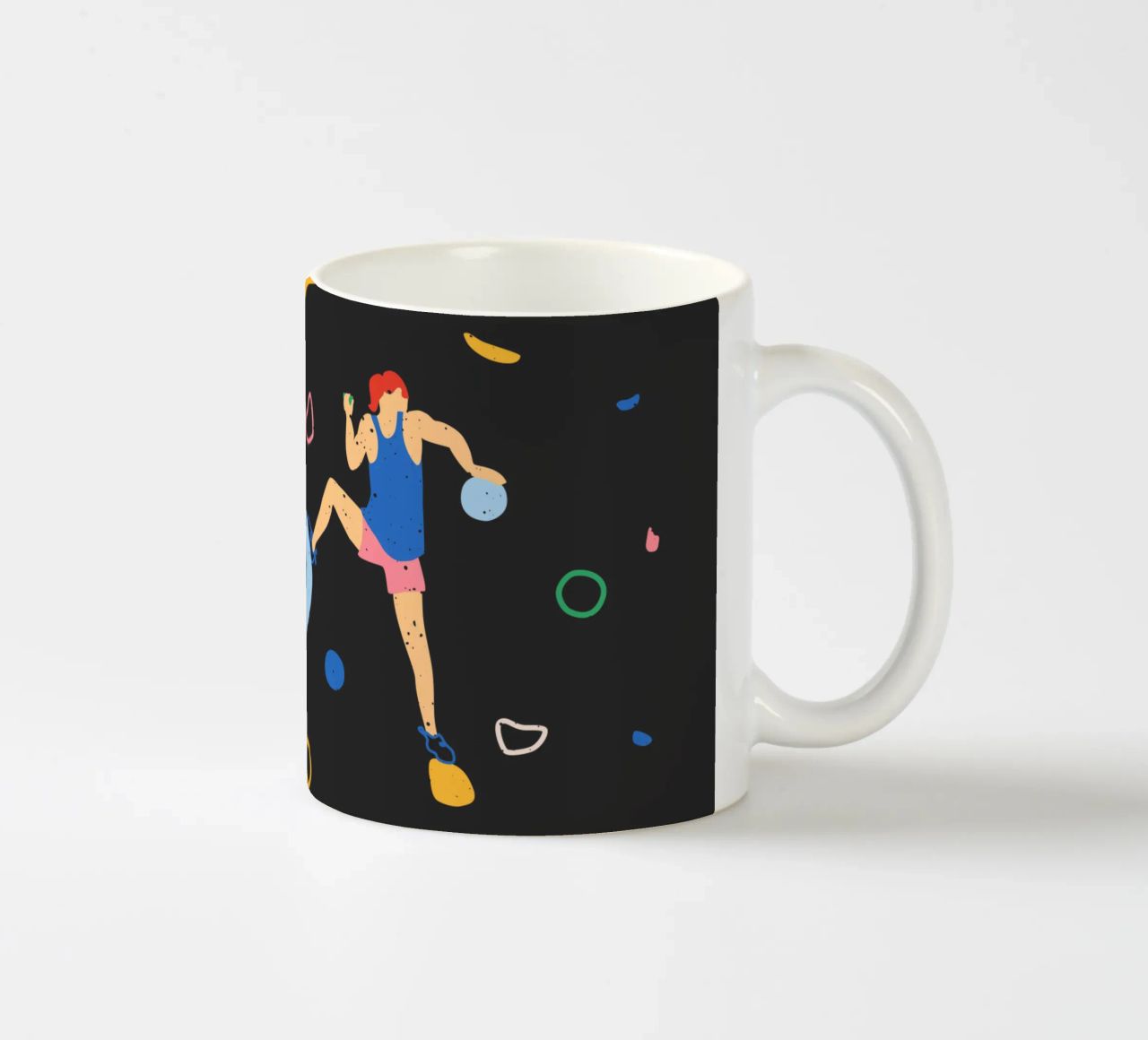 Arrampicatore su una parete di bouldering tazza in ceramica da justclimberthings
