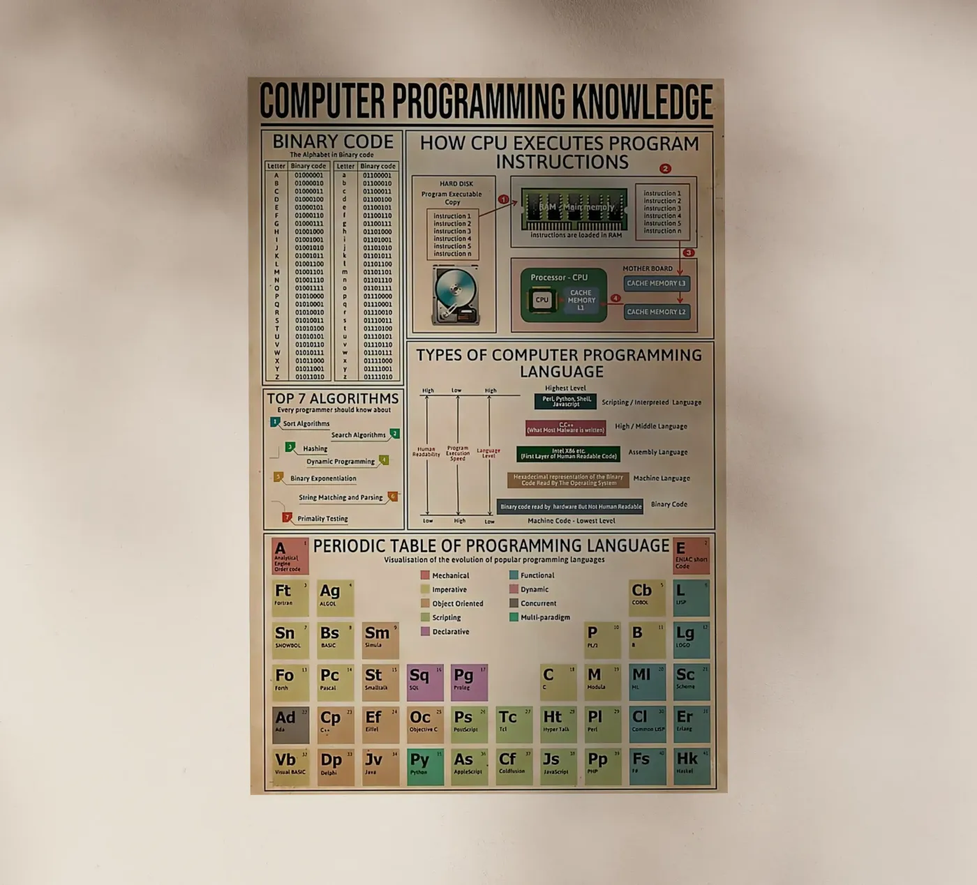 Computer programming knowledge Poster Backlit Folie von Maritiknowled