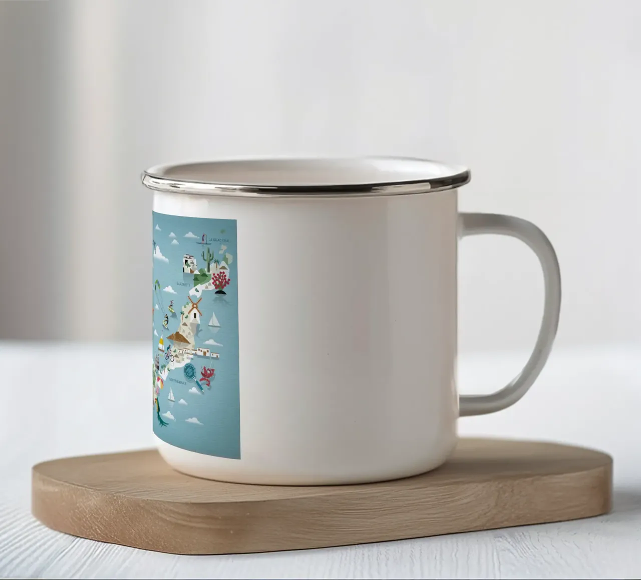 Mappe delle Isole Canarie tazza in smalto da Lyndamaps