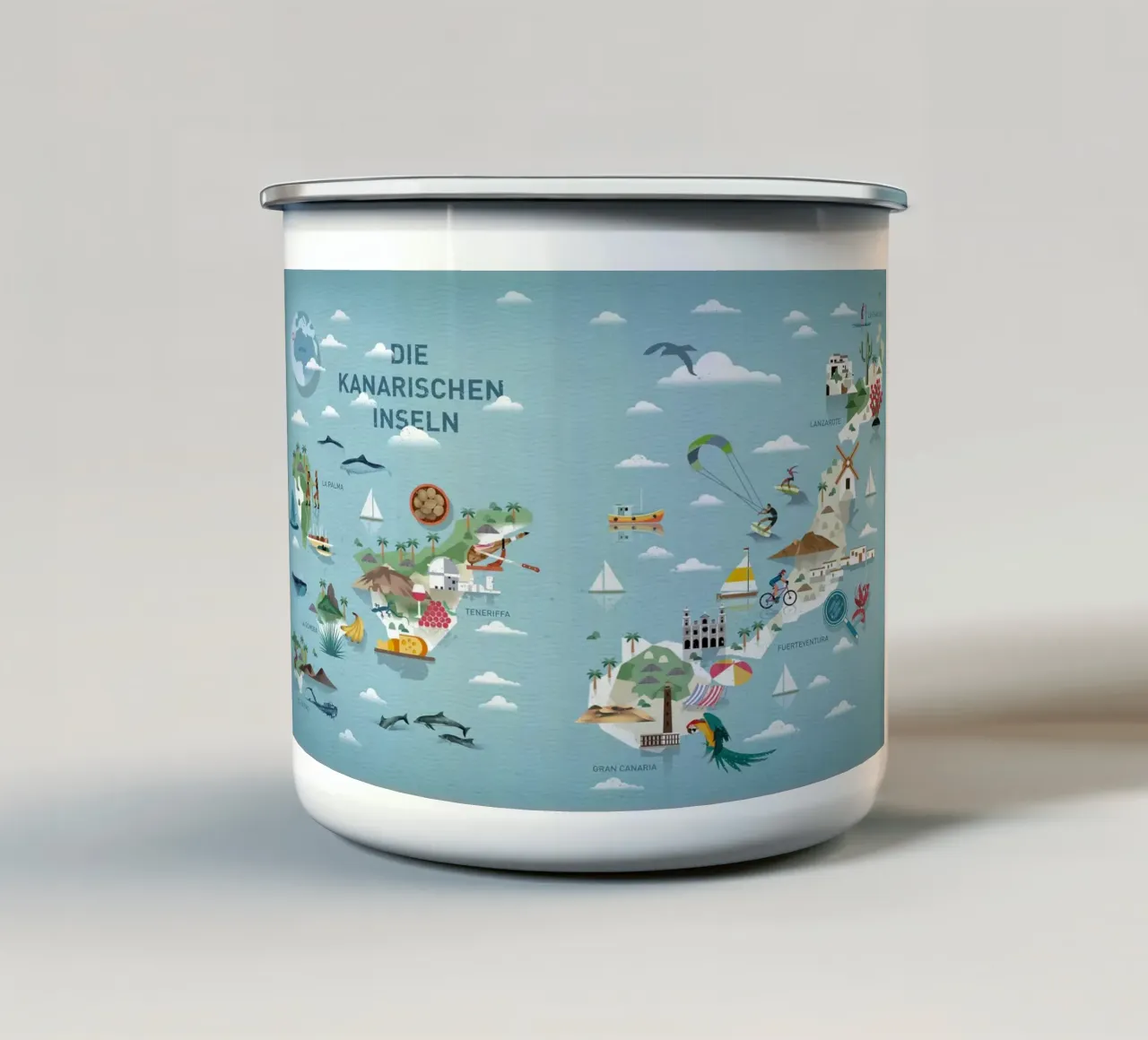 Mappe delle Isole Canarie tazza in smalto da Lyndamaps
