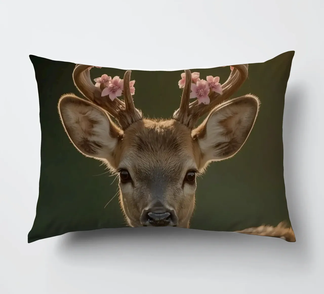 Cervo con fiori sulle corna cuscino da DesignDoodle