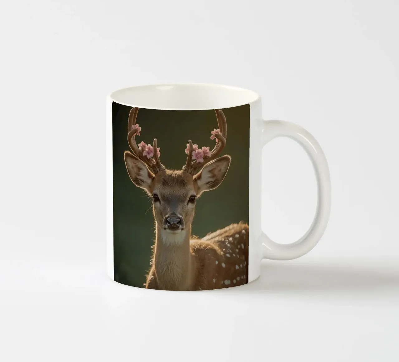 Cervo con fiori sulle corna tazza in ceramica da DesignDoodle