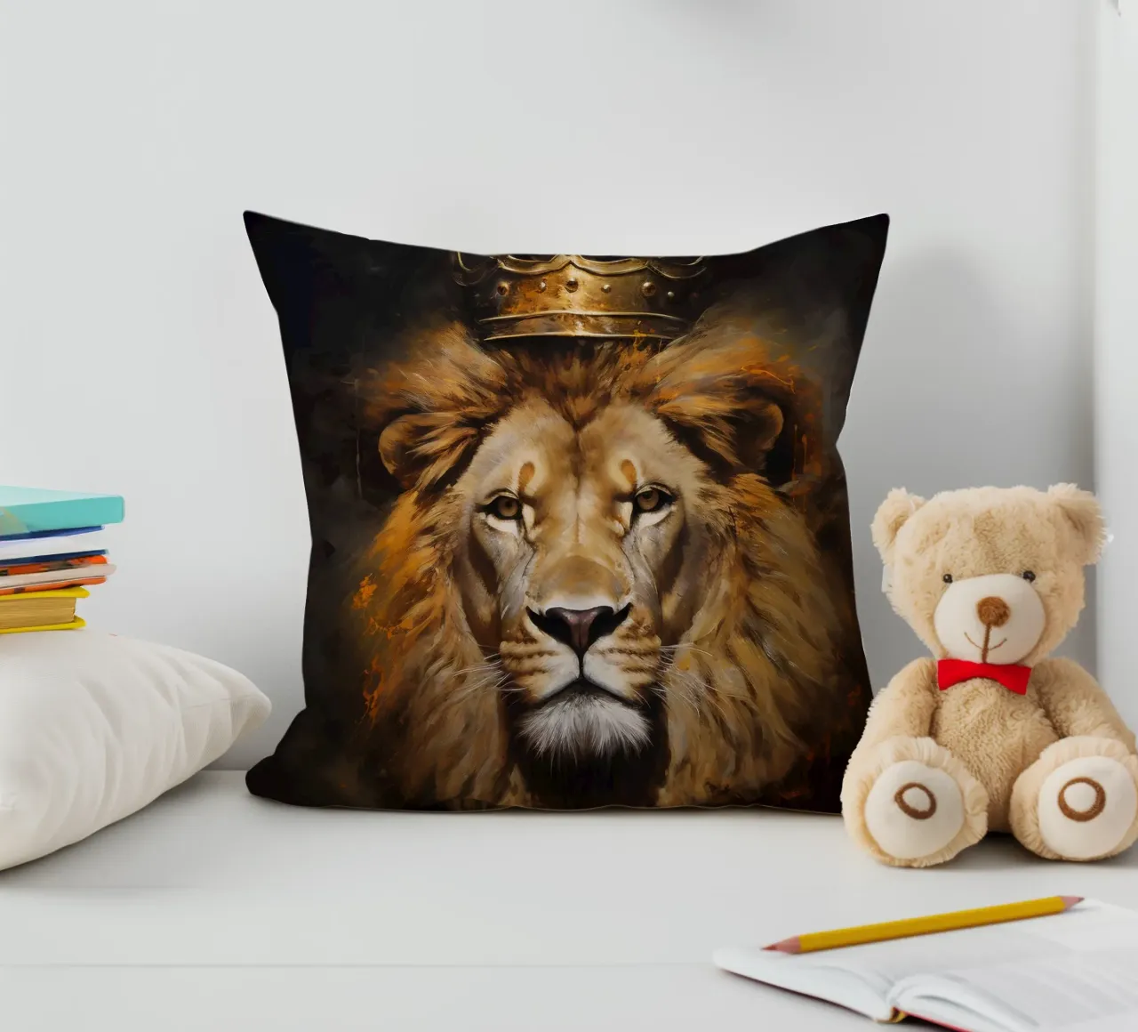 Re Leone Corona 2 cuscino da Mateo