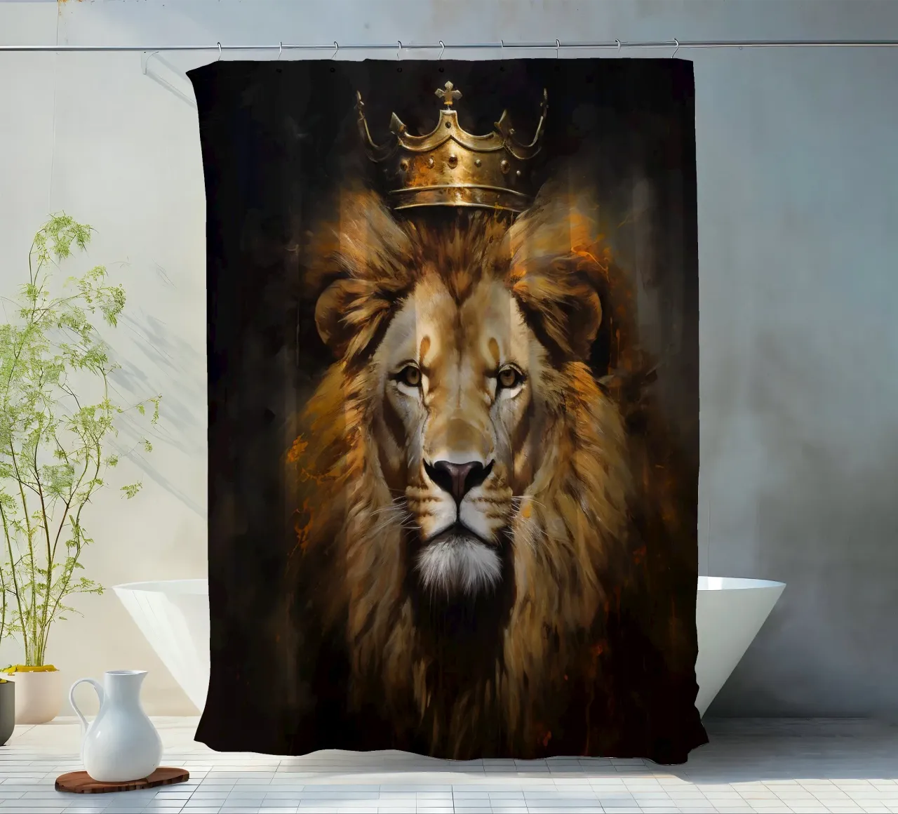 Leeuwenkoning Kroon 2 douchegordijn van Mateo