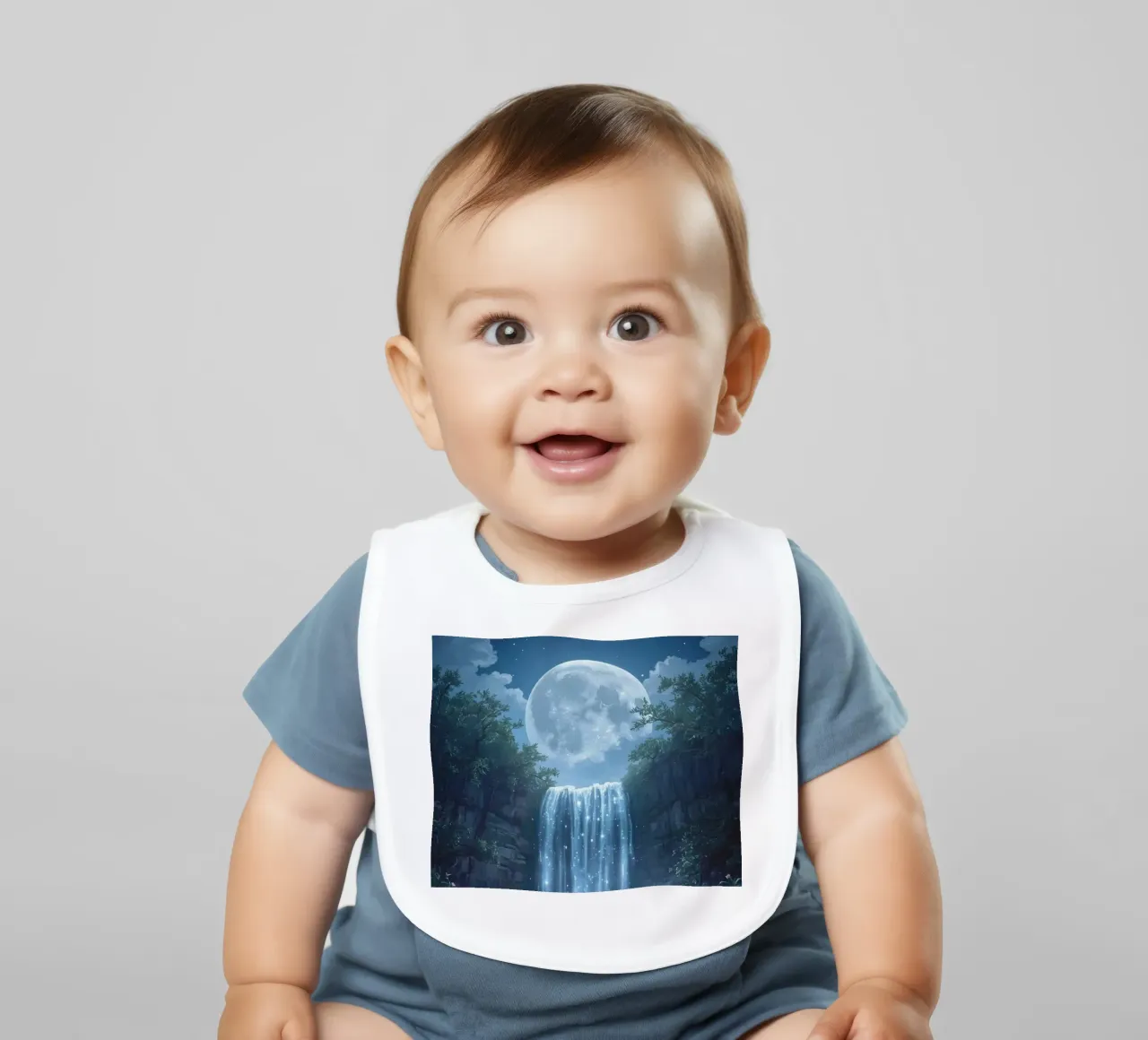 Cascata al chiaro di luna con fiori bavaglino da DesignDoodle