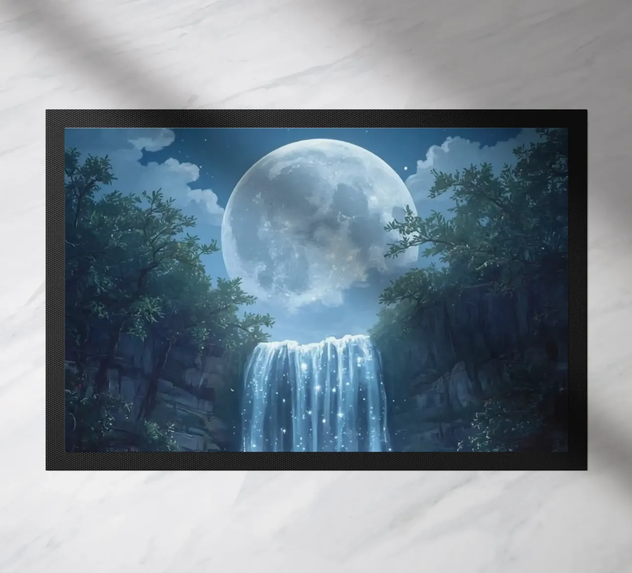 Cascata al chiaro di luna con fiori zerbino da DesignDoodle