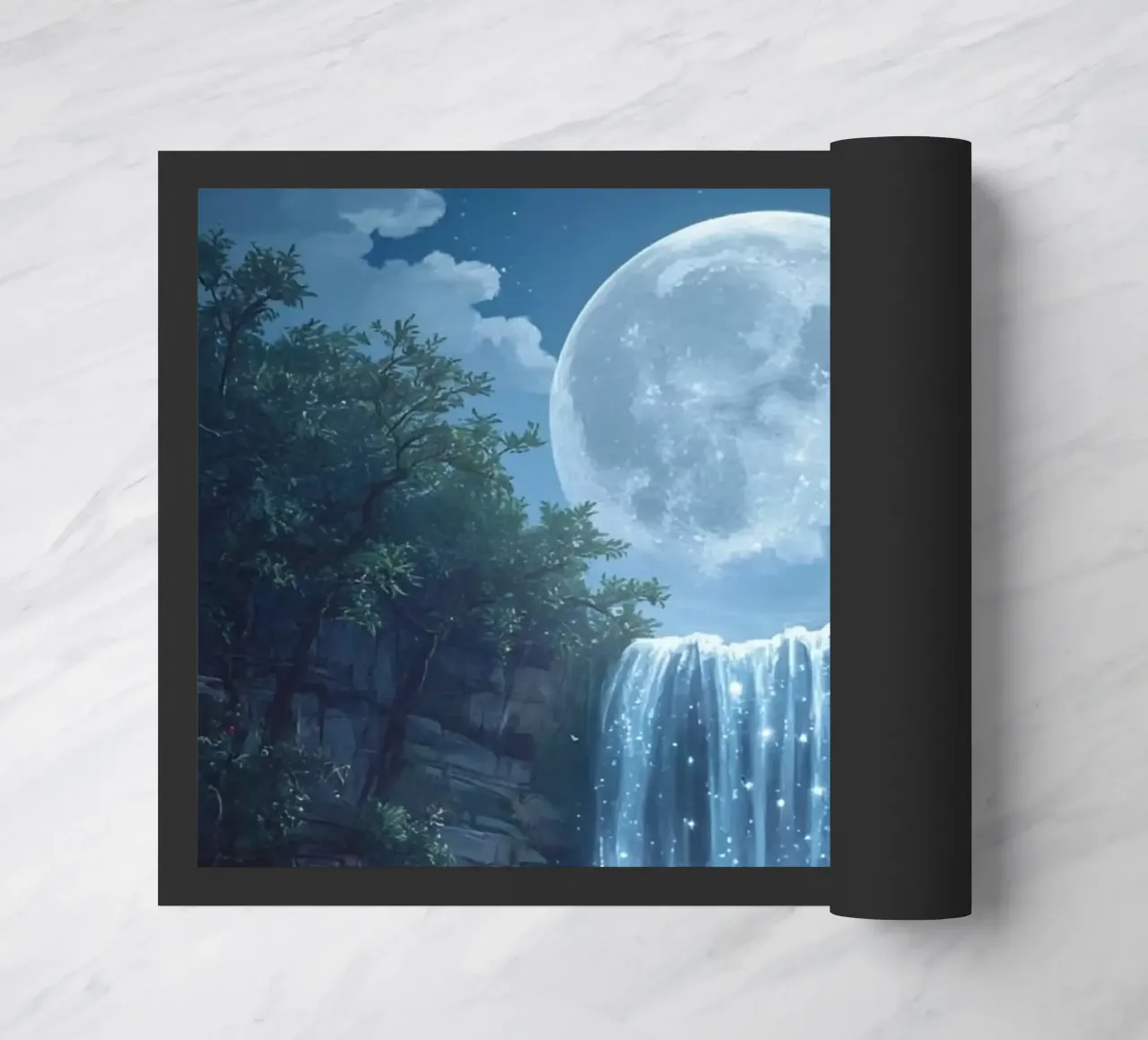 Cascata al chiaro di luna con fiori zerbino da DesignDoodle