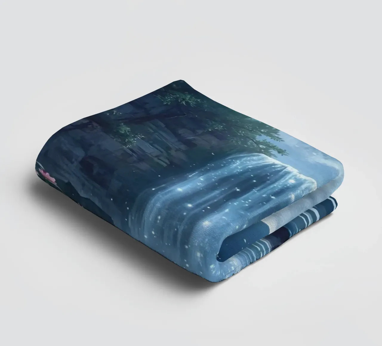 Cascata al chiaro di luna con fiori asciugamano da bagno da DesignDoodle