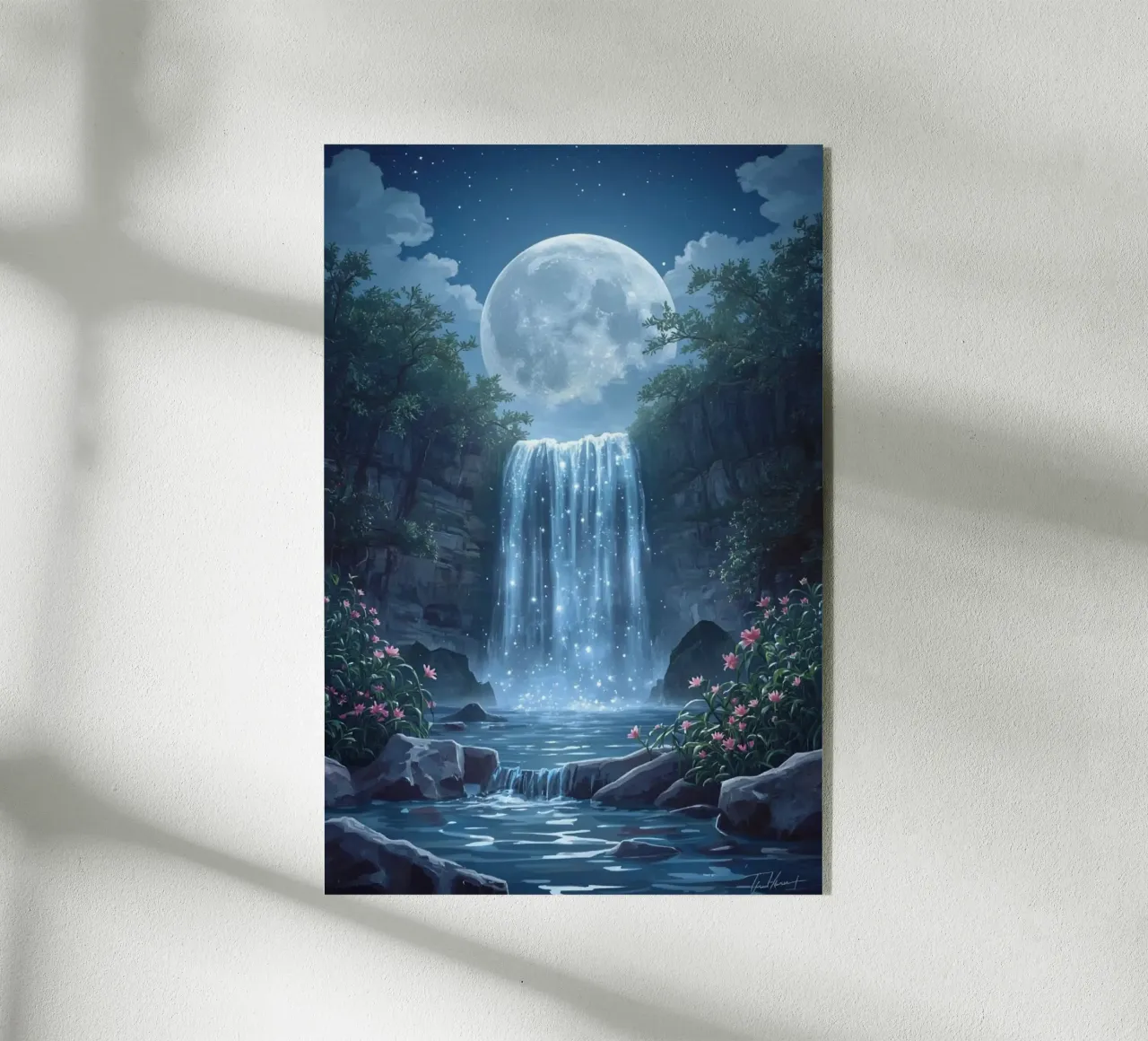 Cascata al chiaro di luna con fiori plexiglass da DesignDoodle