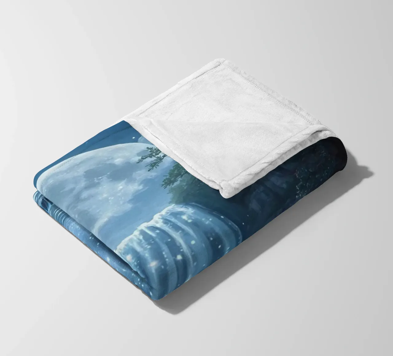 Cascata al chiaro di luna con fiori coperta in pile da DesignDoodle