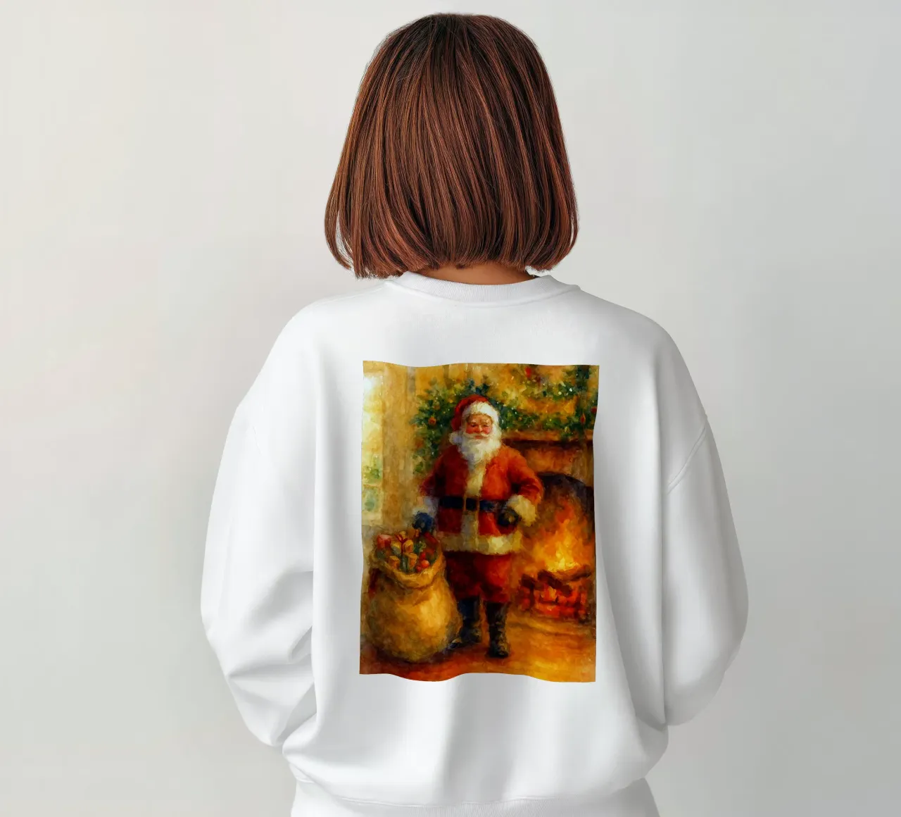 Babbo Natale e un regalo dipinto a Natale felpa da aztera