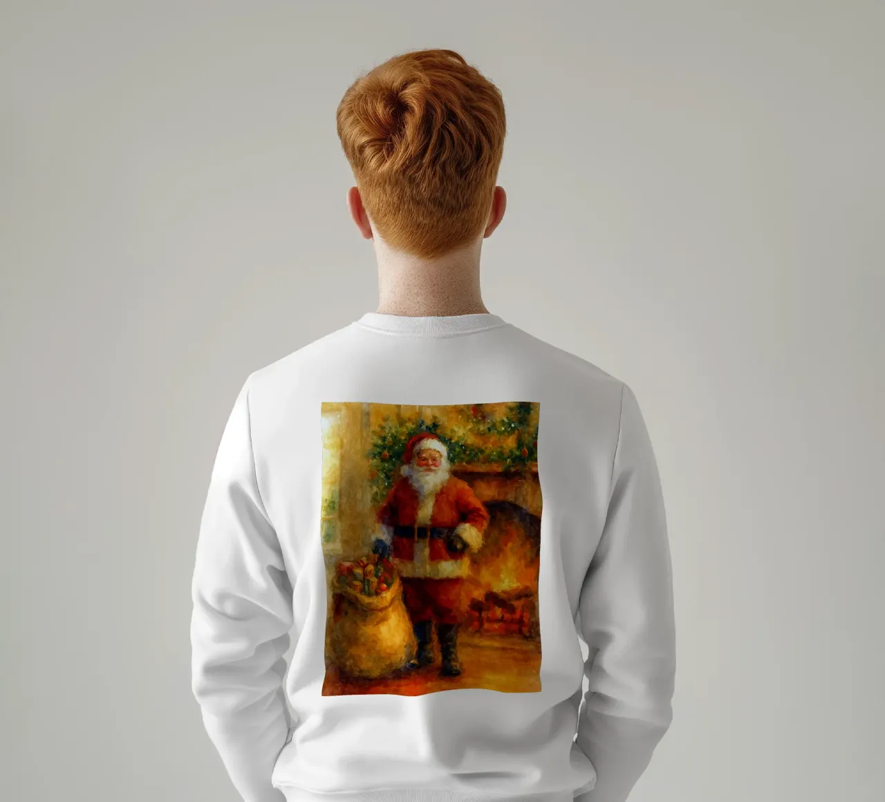 Babbo Natale e un regalo dipinto a Natale felpa da aztera