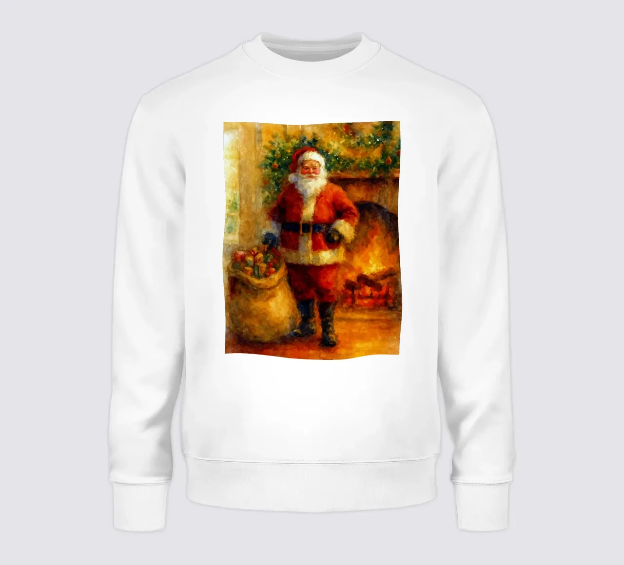 Babbo Natale e un regalo dipinto a Natale felpa da aztera