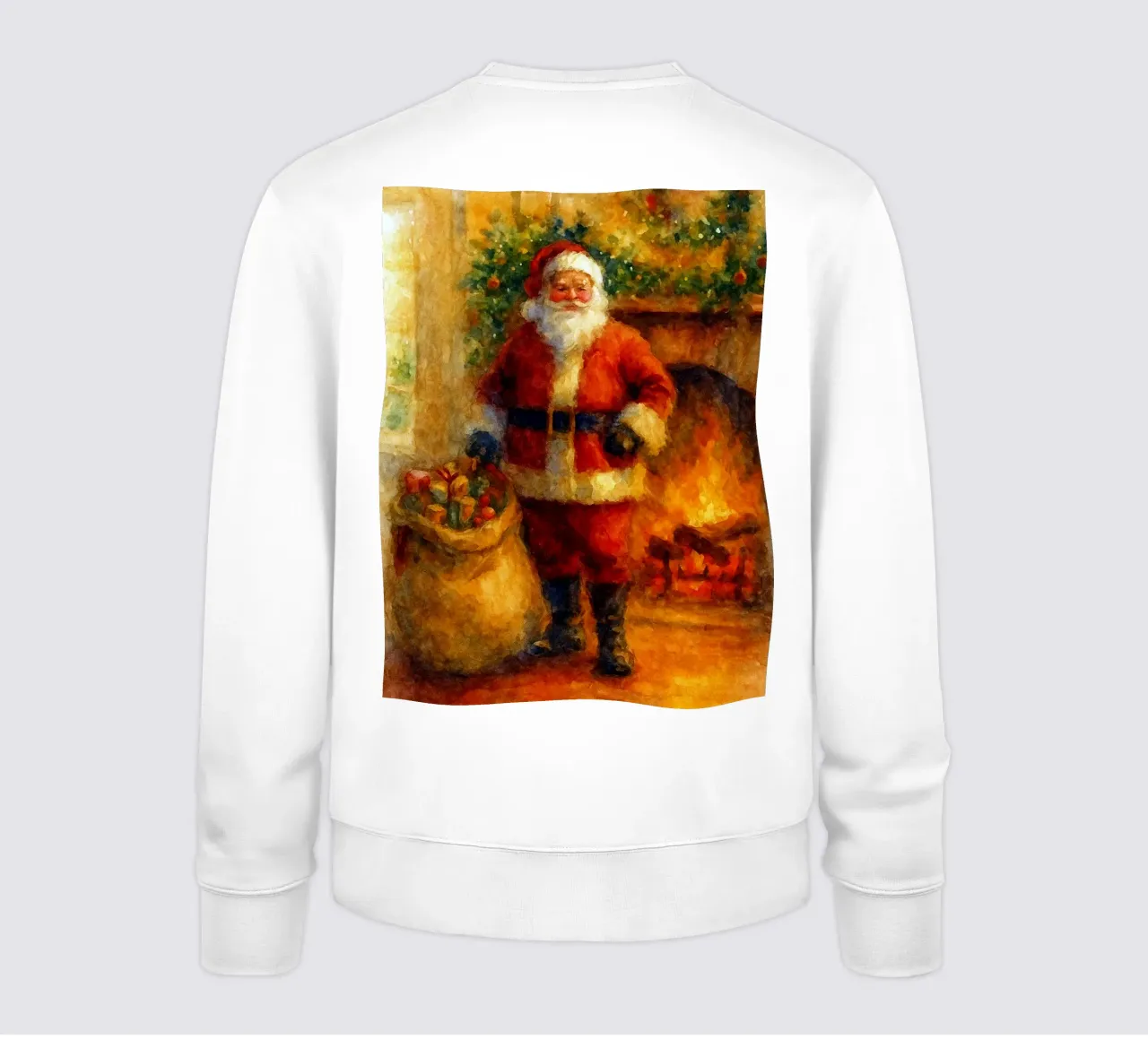 Babbo Natale e un regalo dipinto a Natale felpa da aztera