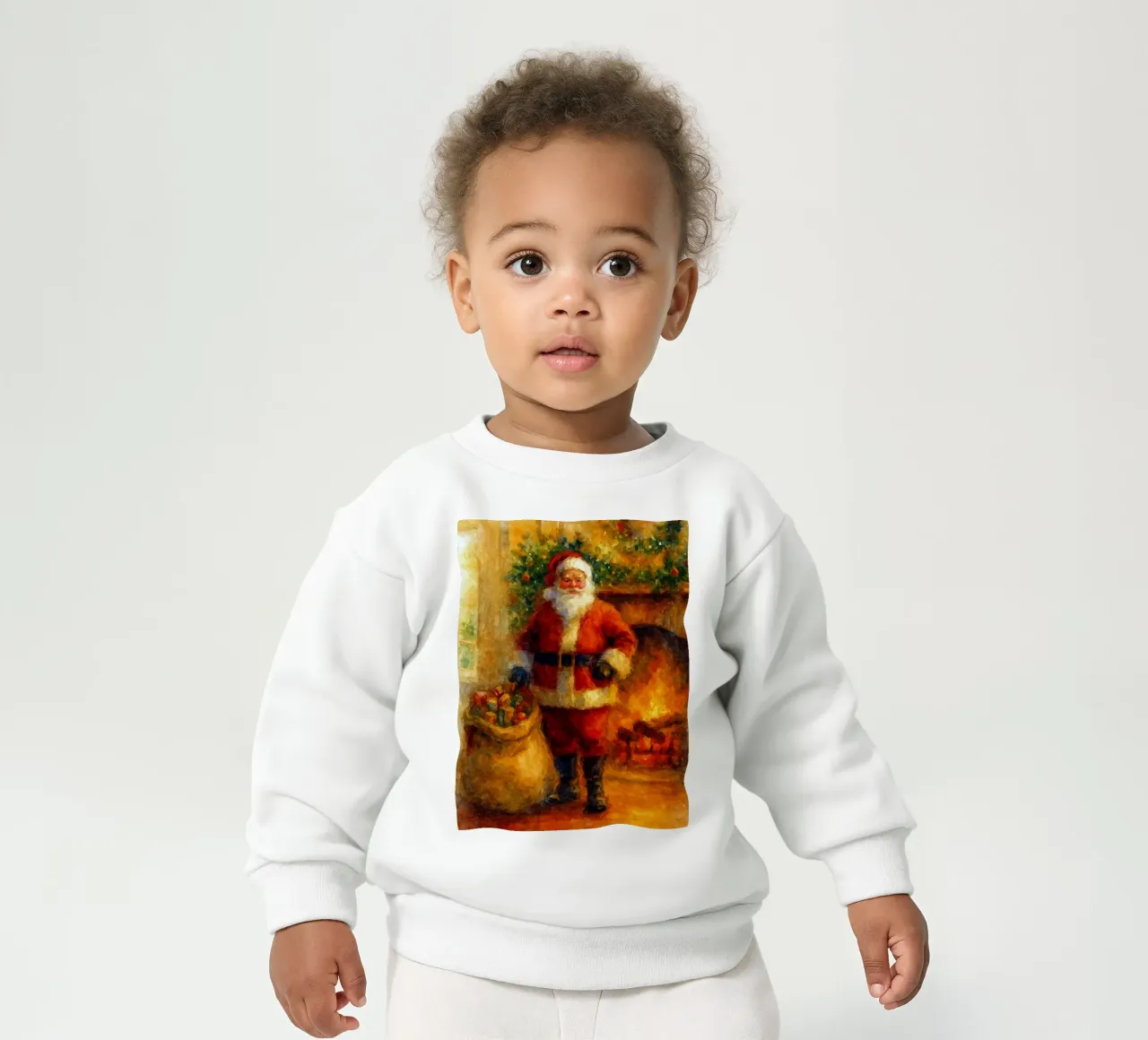 Babbo Natale e un regalo dipinto a Natale felpa neonato da aztera