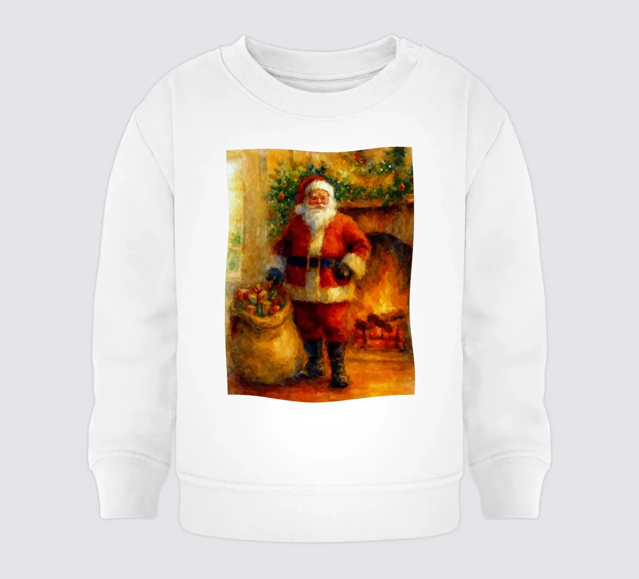 Babbo Natale e un regalo dipinto a Natale felpa neonato da aztera