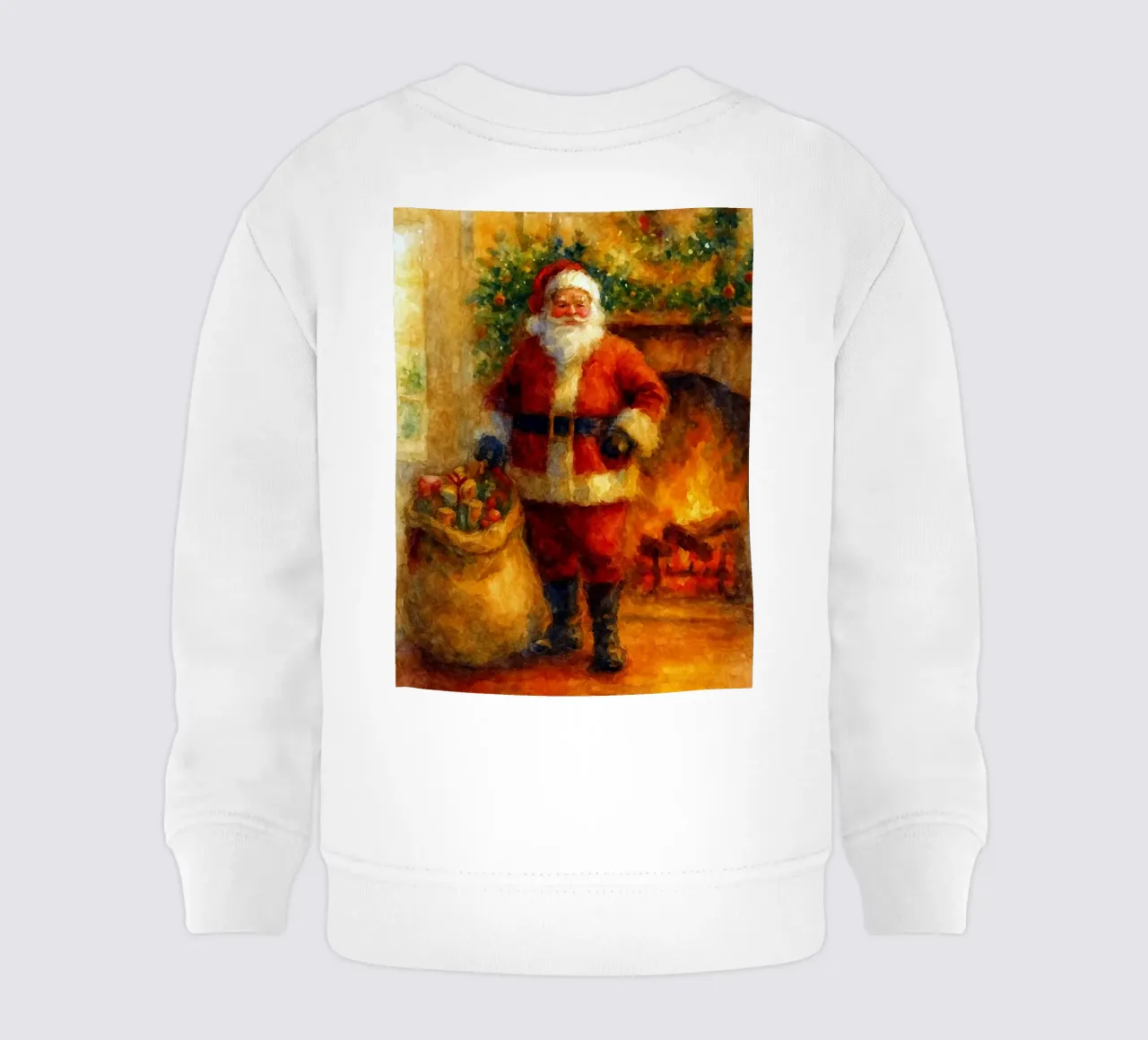 Babbo Natale e un regalo dipinto a Natale felpa neonato da aztera