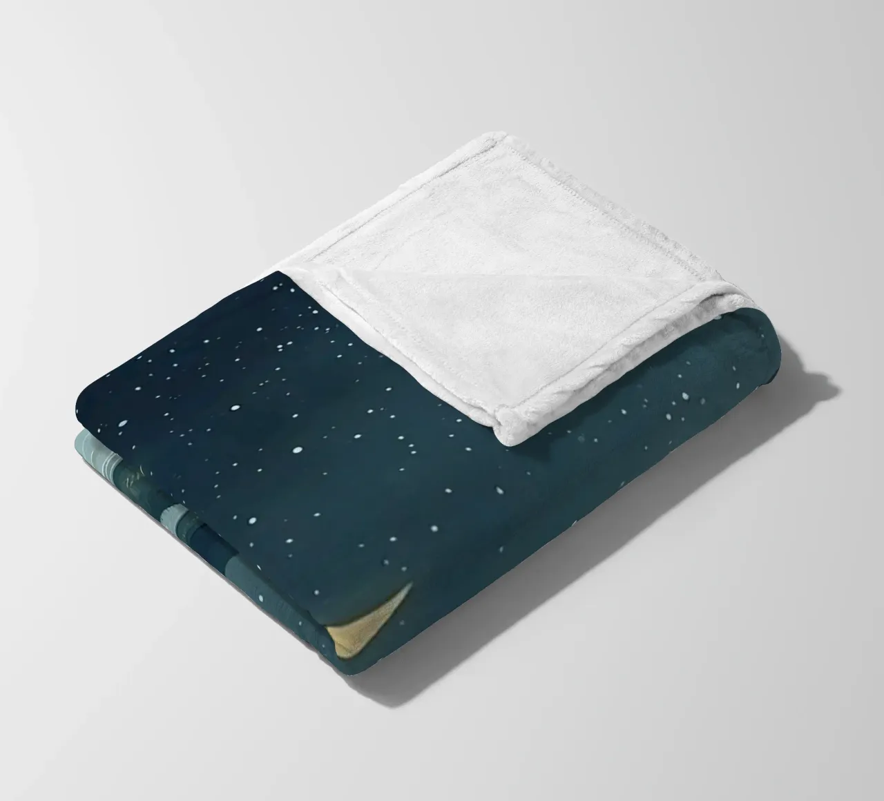 Paesaggio notturno tranquillo con luna e stelle del fiume coperta in pile da DesignDoodle