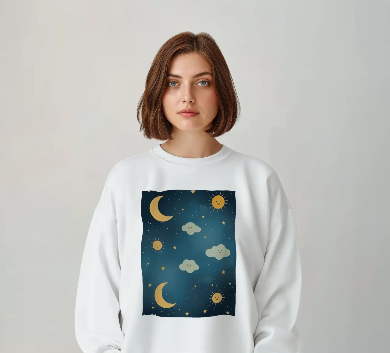 Cielo notturno con corpi celesti e nuvole felpa da DesignDoodle