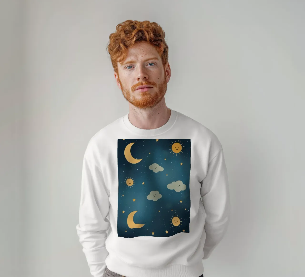 Cielo notturno con corpi celesti e nuvole felpa da DesignDoodle