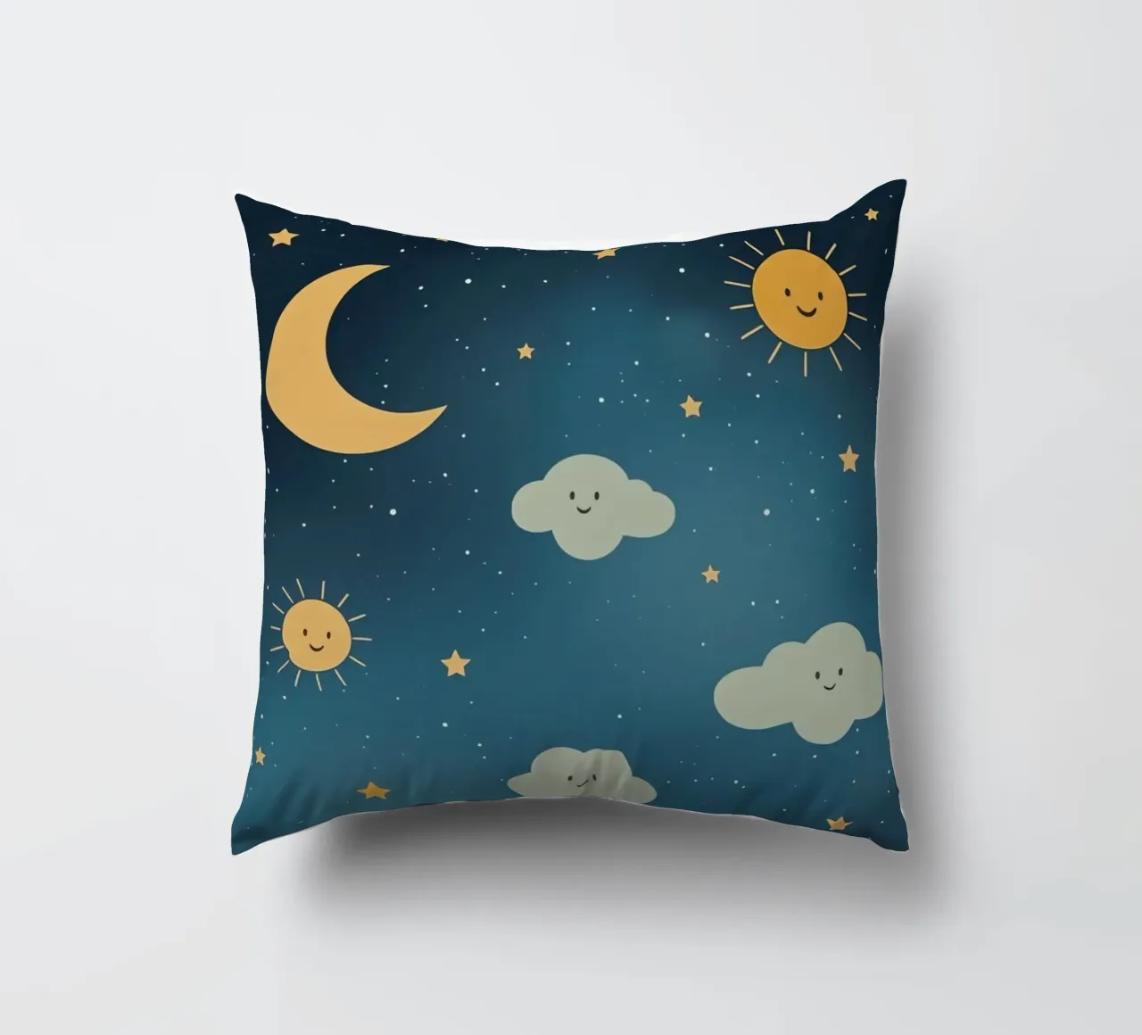 Cielo notturno con corpi celesti e nuvole cuscino da DesignDoodle
