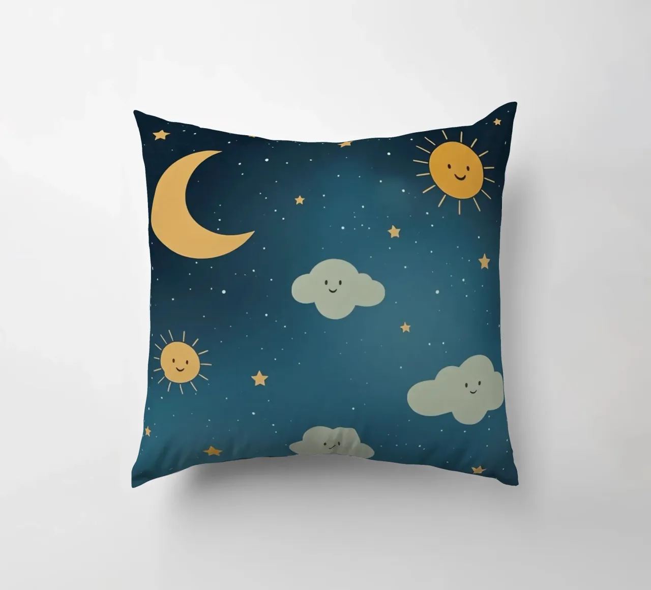 Cielo notturno con corpi celesti e nuvole cuscino da DesignDoodle